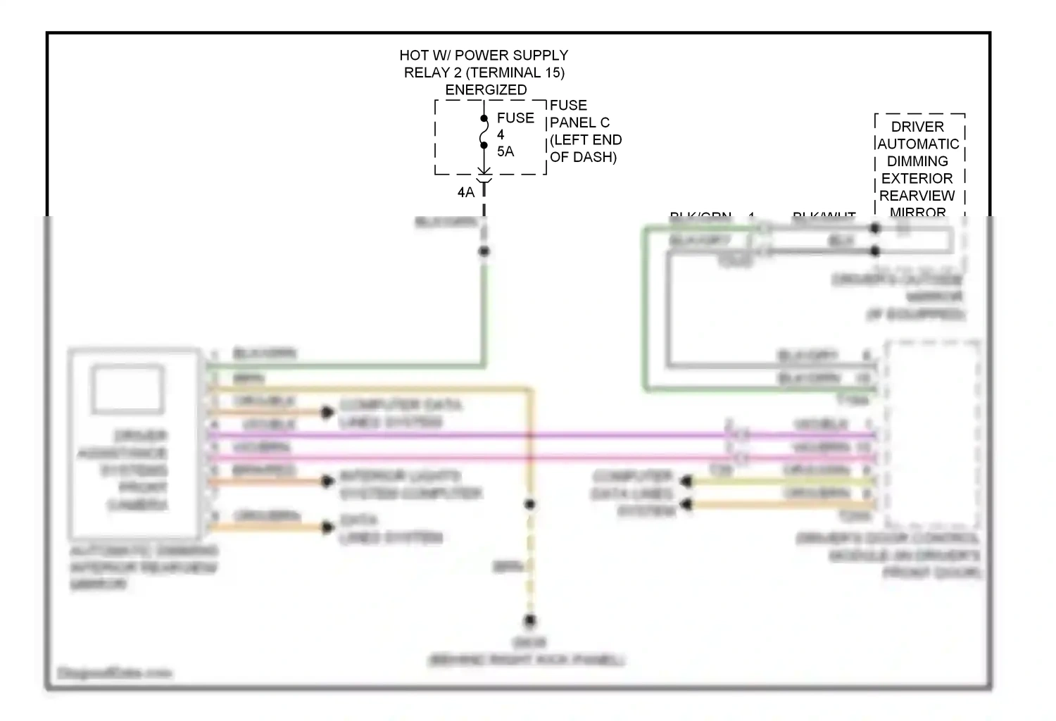 Volkswagen Eos I facelift (2010-2015) driver assistance systems front camera wiring diagram  (1 of 1)