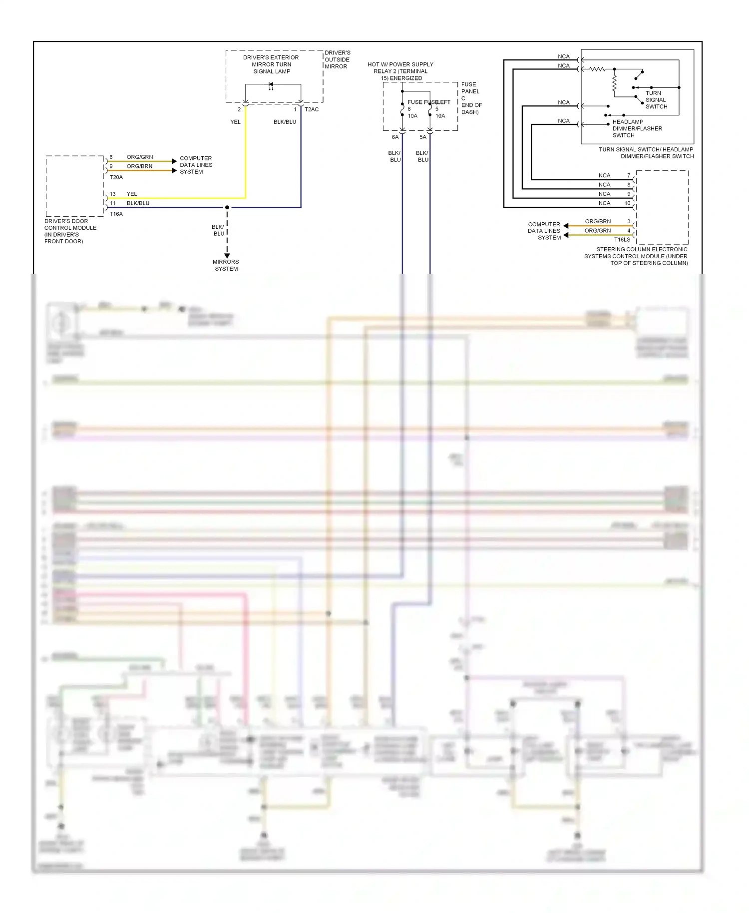 Volkswagen Eos I facelift (2010-2015) steering column electronic systems control module (under top of steering column) wiring diagram  (11 of 11)