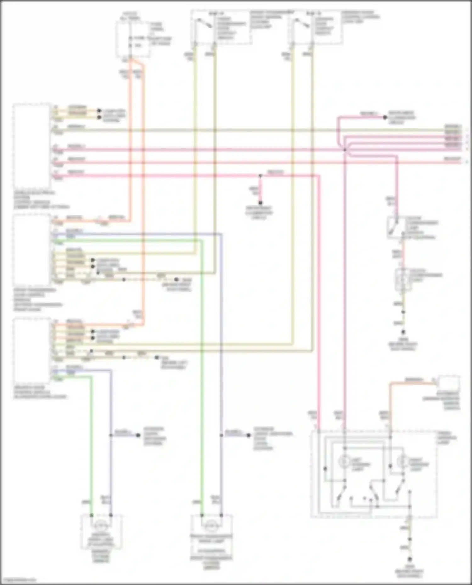 Eos Volkswagen I facelift (2010-2015): Courtesy lamps circuit (1 of 2)