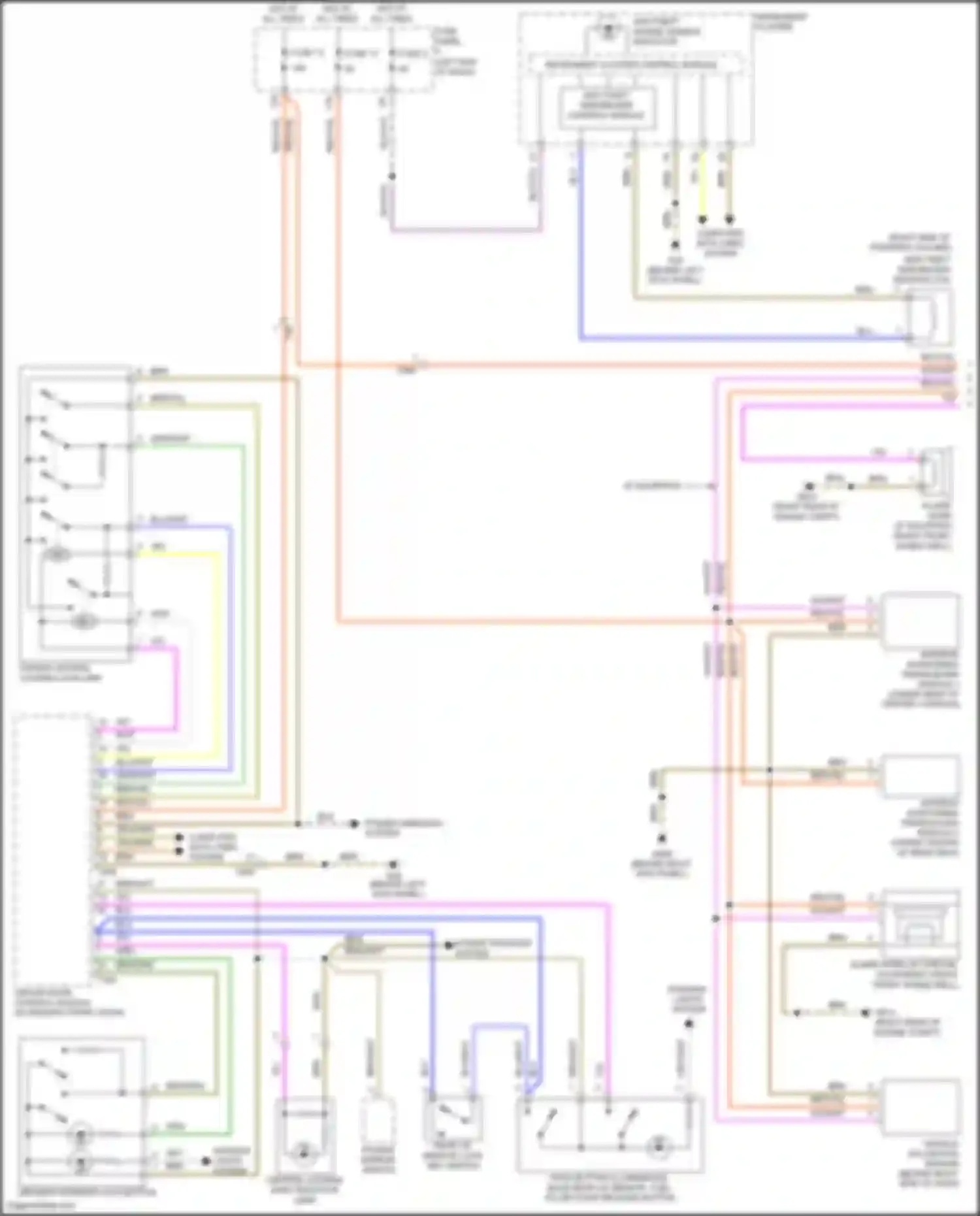 Eos Volkswagen I facelift (2010-2015): Power door locks circuit (1 of 2)