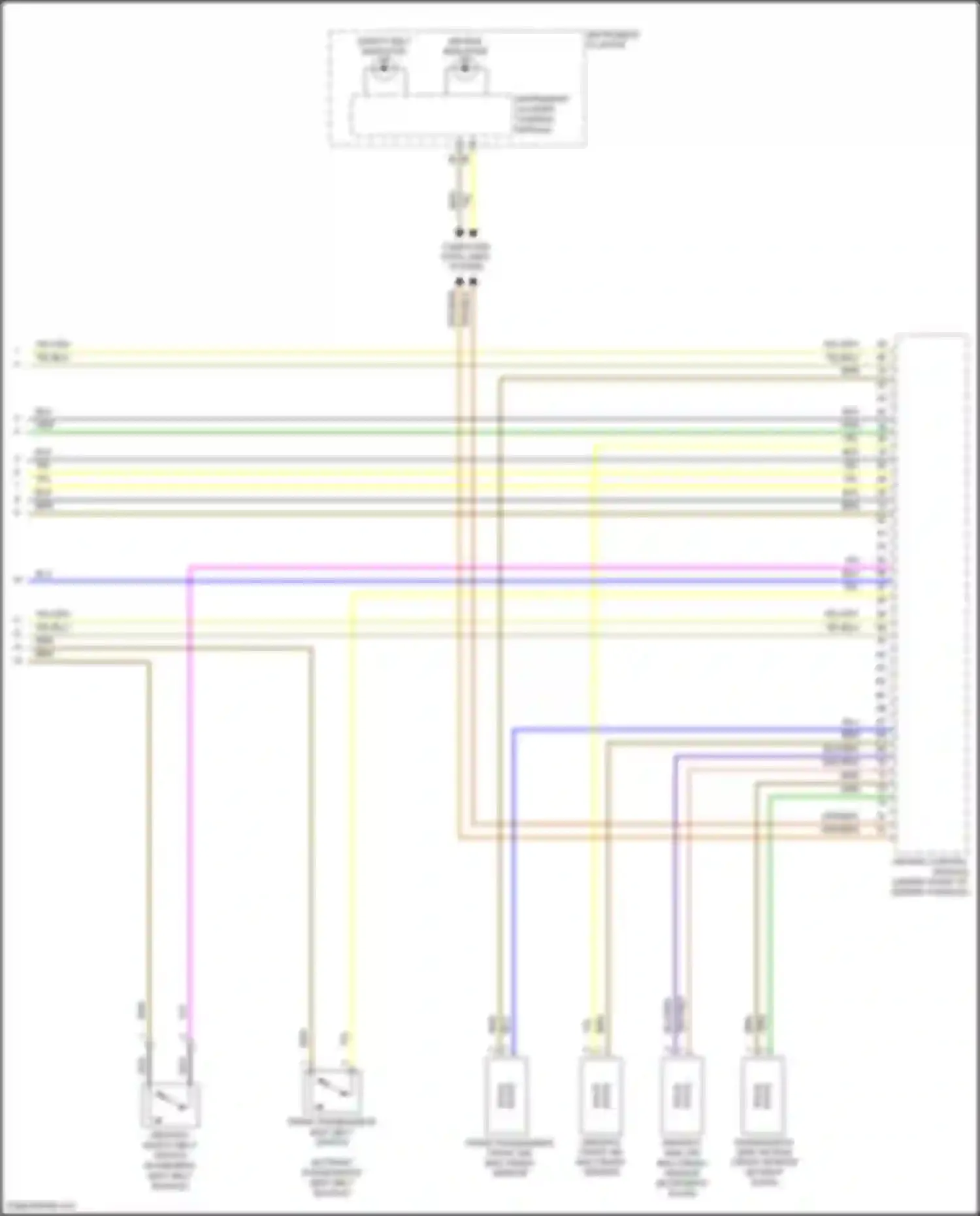 Eos Volkswagen I facelift (2010-2015): Supplemental restraints circuit (3 of 3)