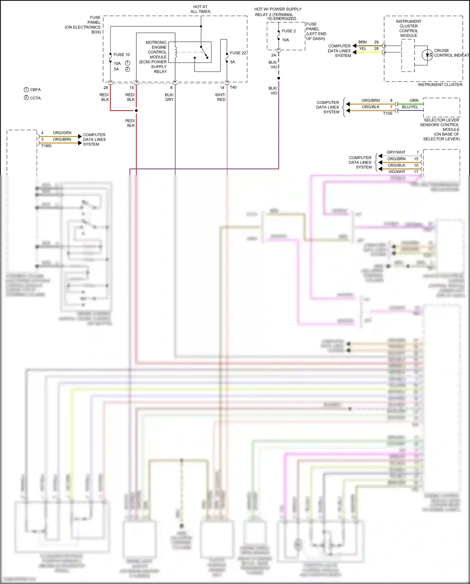 Volkswagen Eos I facelift (2010-2015) cruise control indicator wiring diagram  (1 of 1)