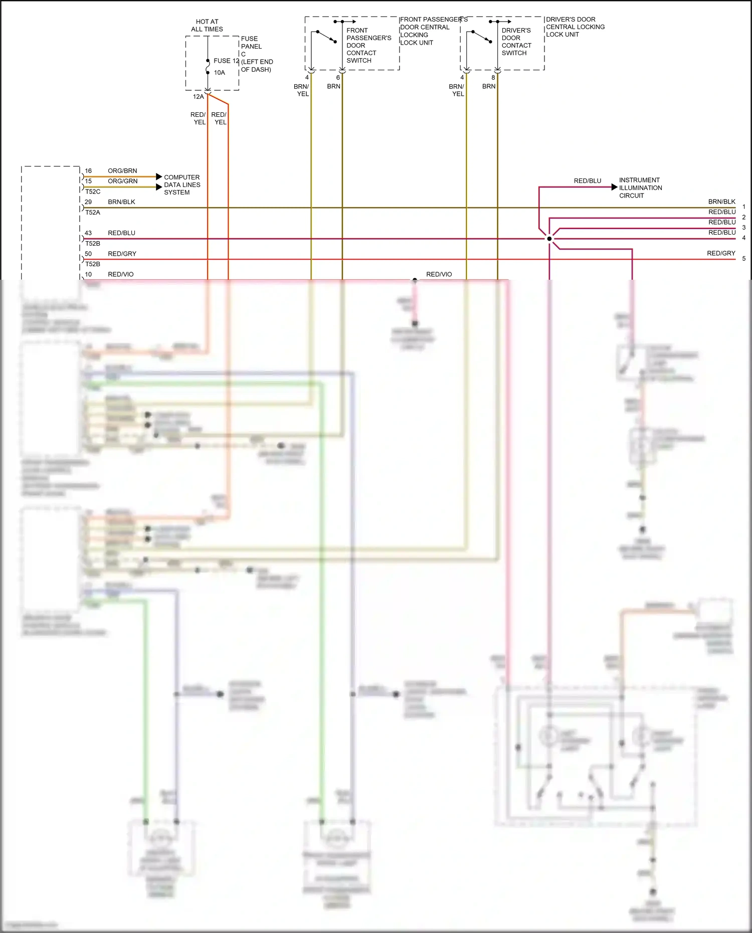 Volkswagen Eos I facelift (2010-2015) driver's door control module wiring diagram  (11 of 13)