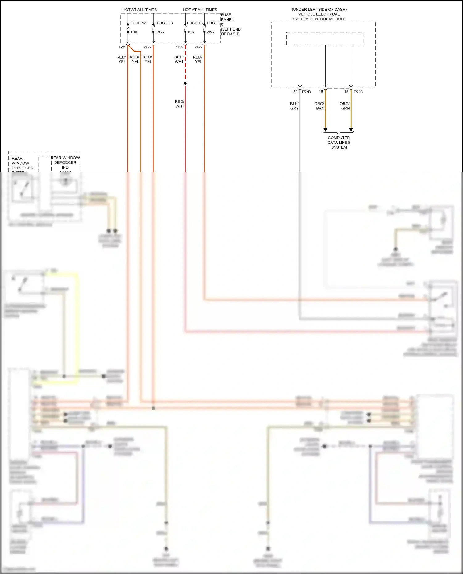 Volkswagen Eos I facelift (2010-2015) driver's door control module wiring diagram  (4 of 13)