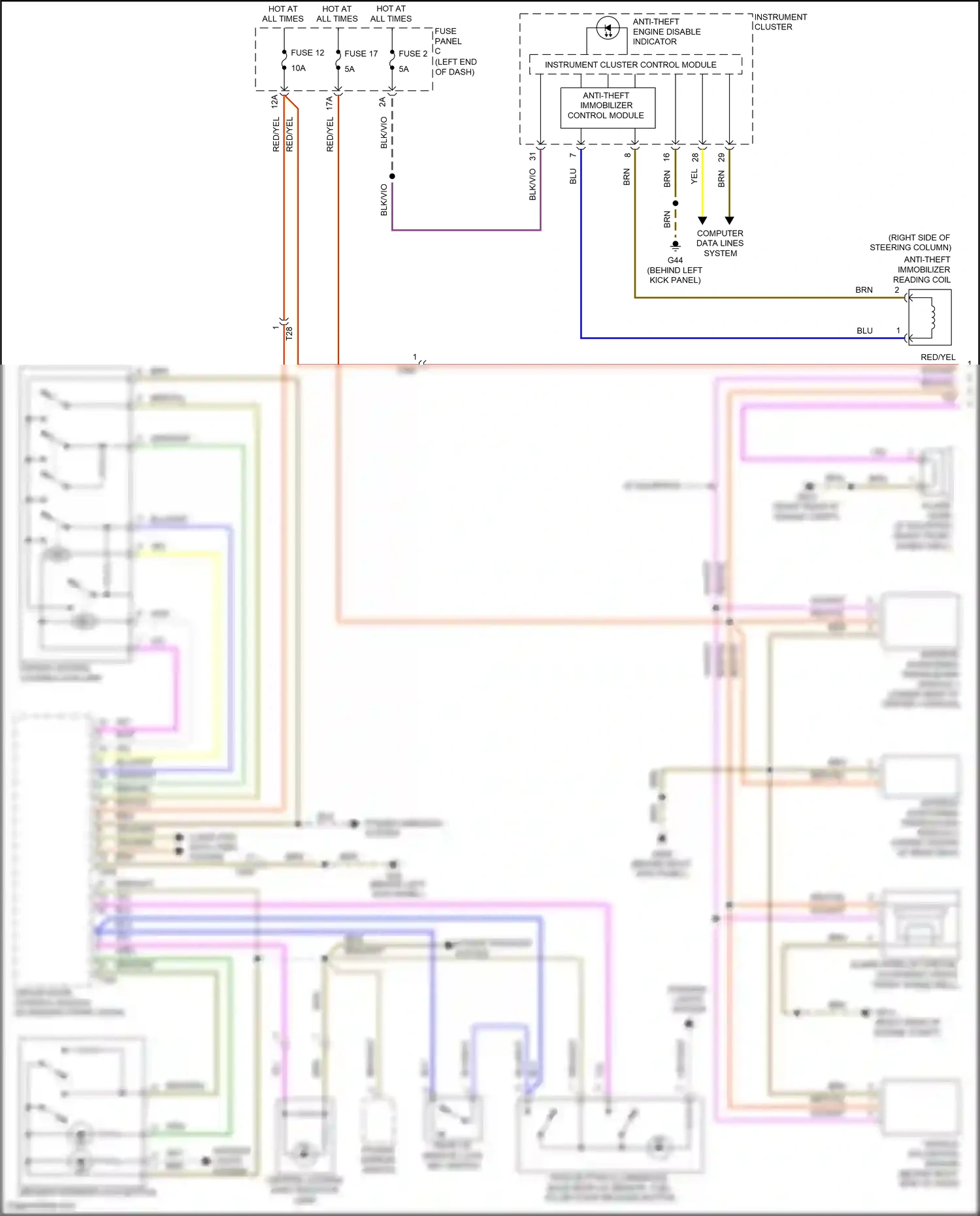 Volkswagen Eos I facelift (2010-2015) driver's interior lock button wiring diagram  (1 of 2)