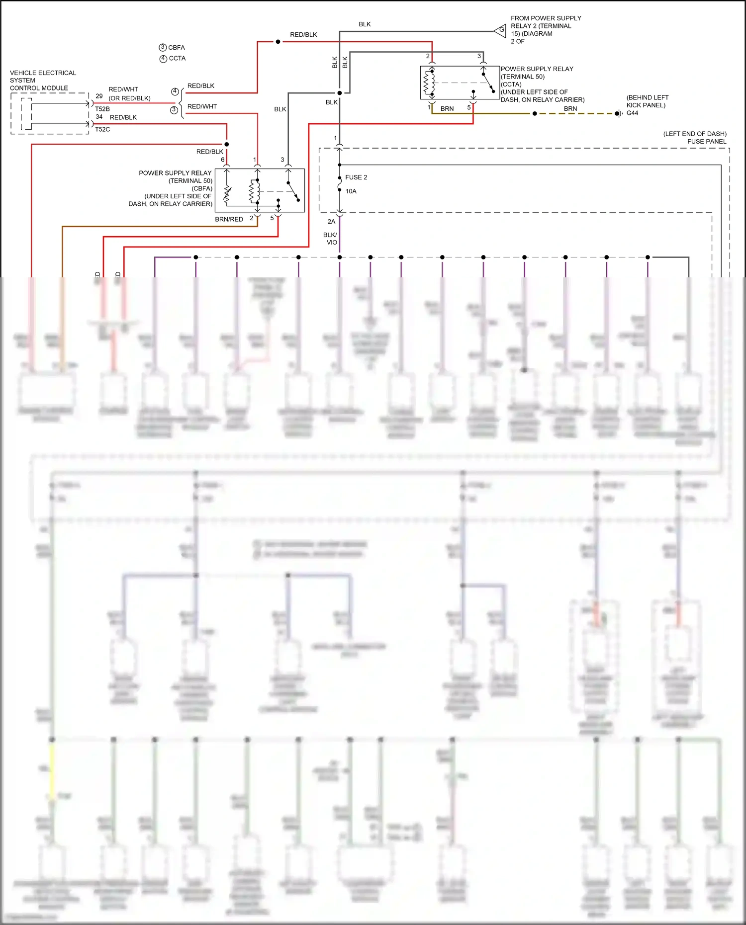 Volkswagen Eos I facelift (2010-2015) fuel pump control module wiring diagram  (2 of 3)