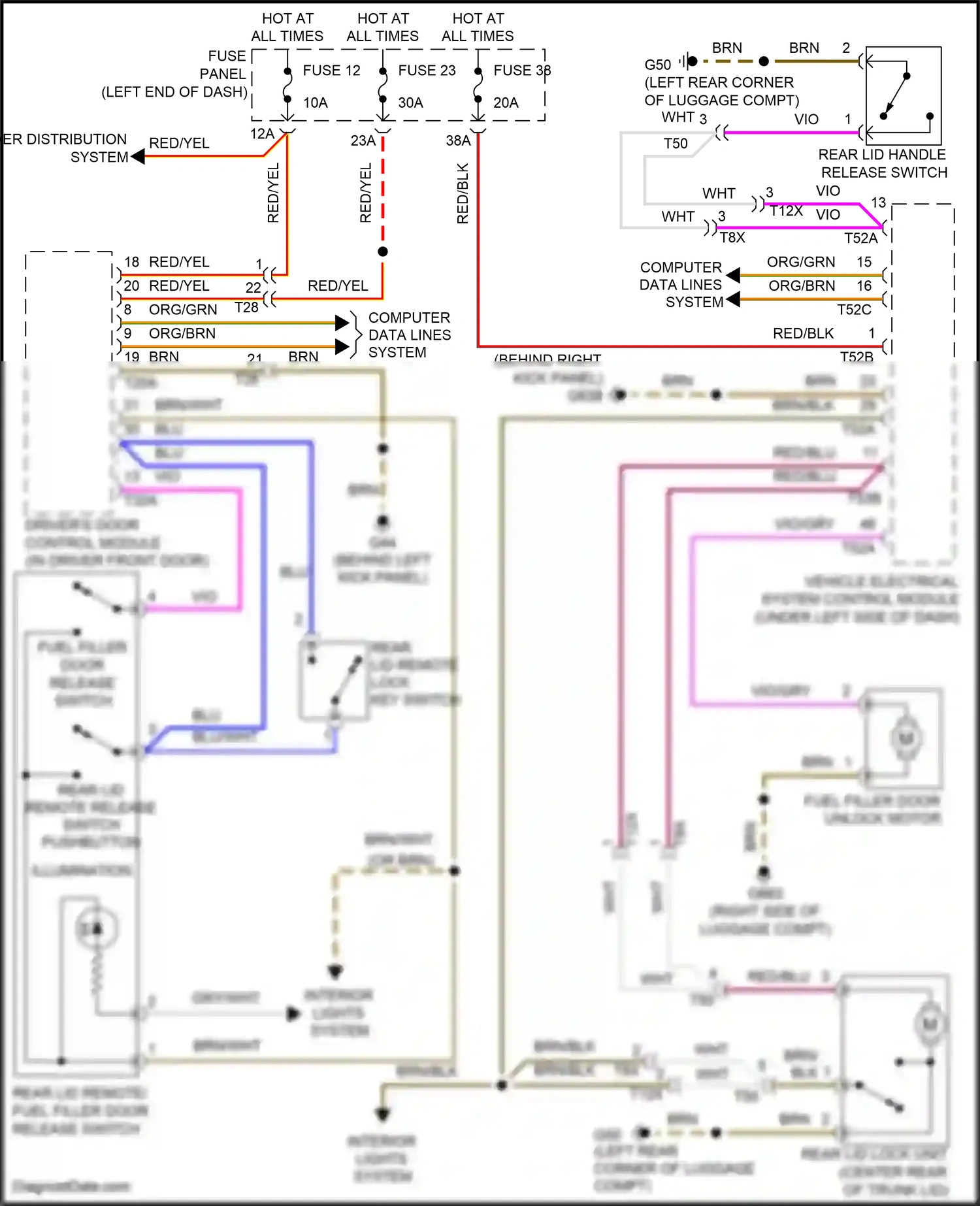 Volkswagen Eos I facelift (2010-2015) fuse panel c wiring diagram  (46 of 50)