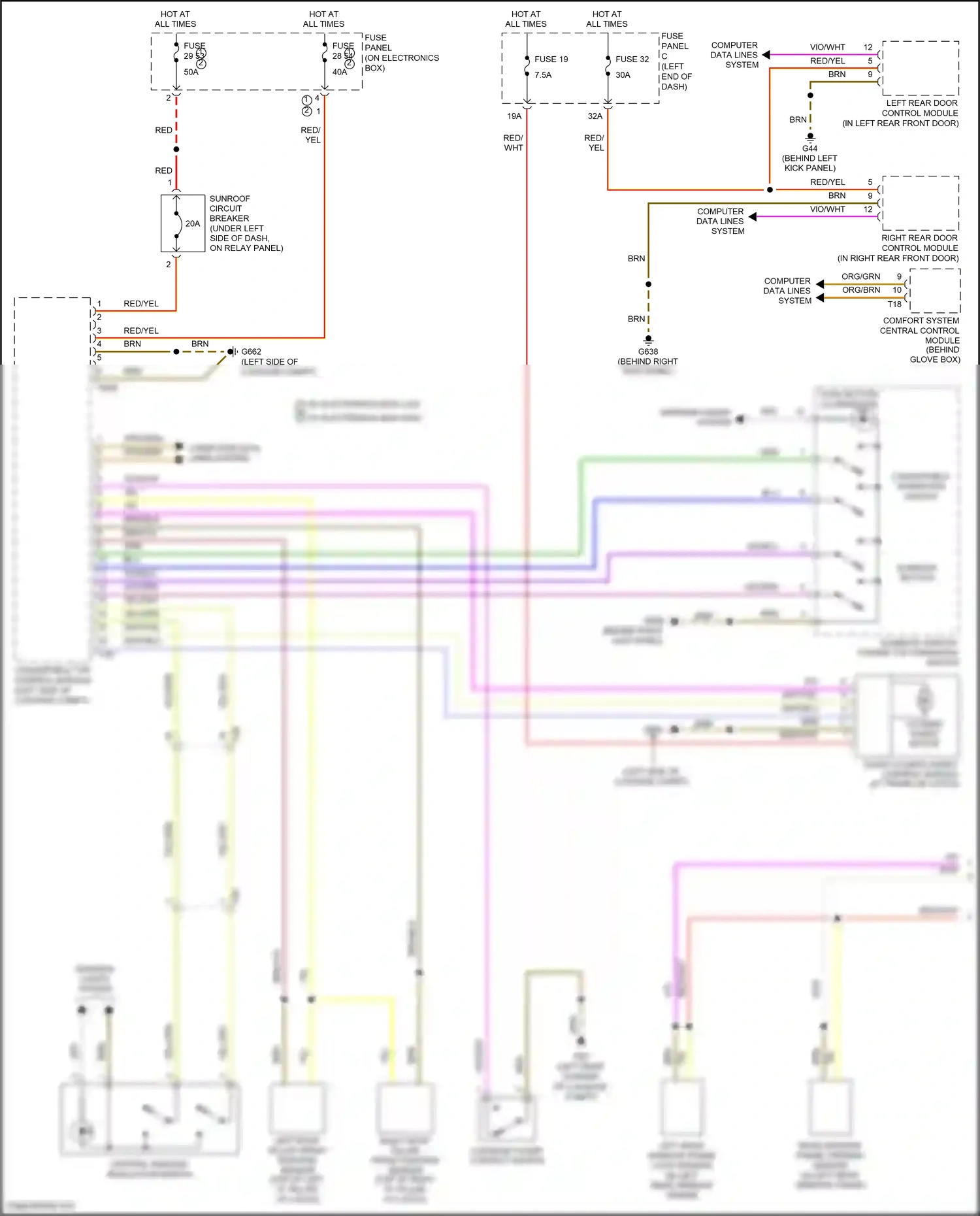 Volkswagen Eos I facelift (2010-2015) fuse panel wiring diagram  (10 of 19)