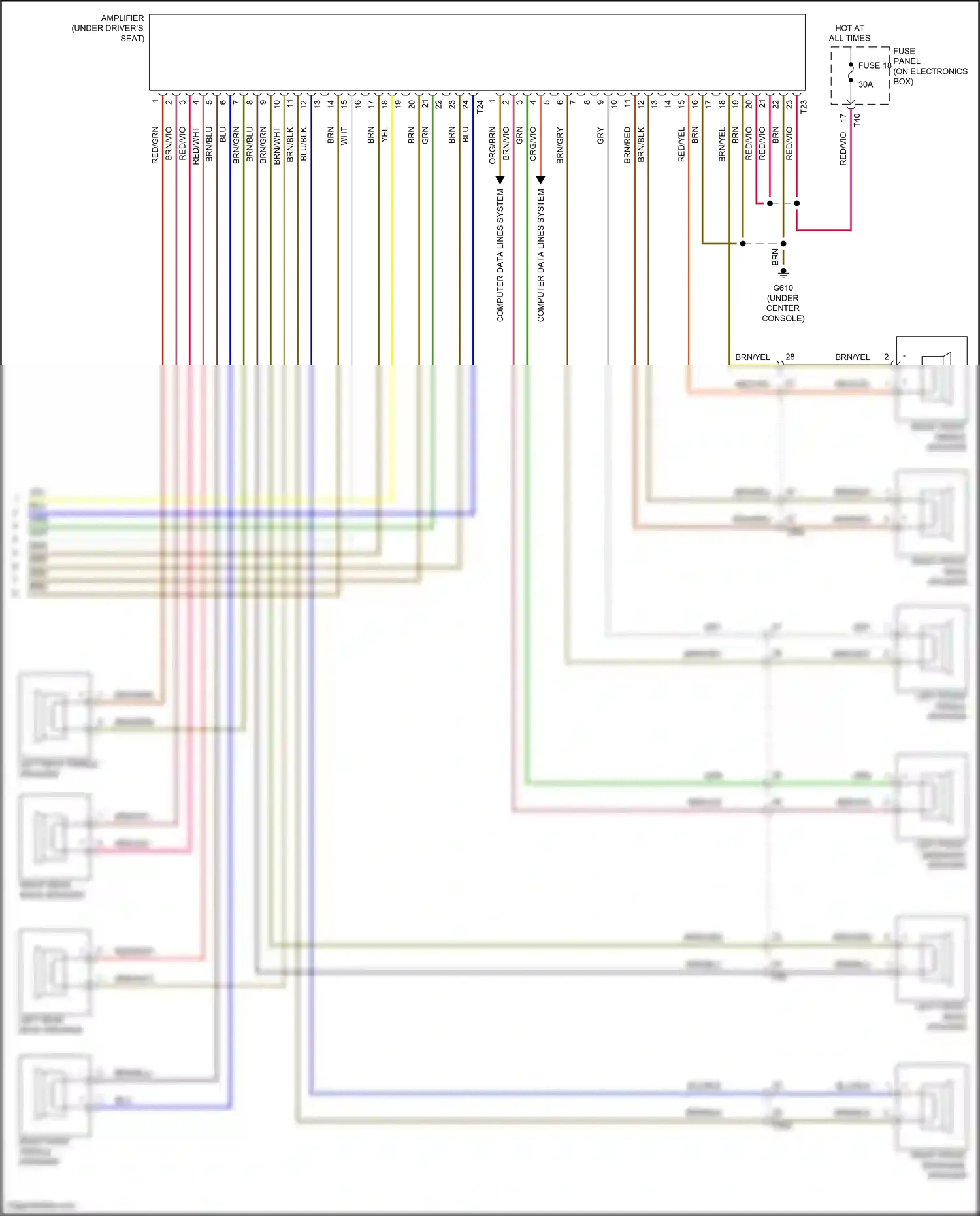 Volkswagen Eos I facelift (2010-2015) left front midrange speaker wiring diagram  (1 of 4)
