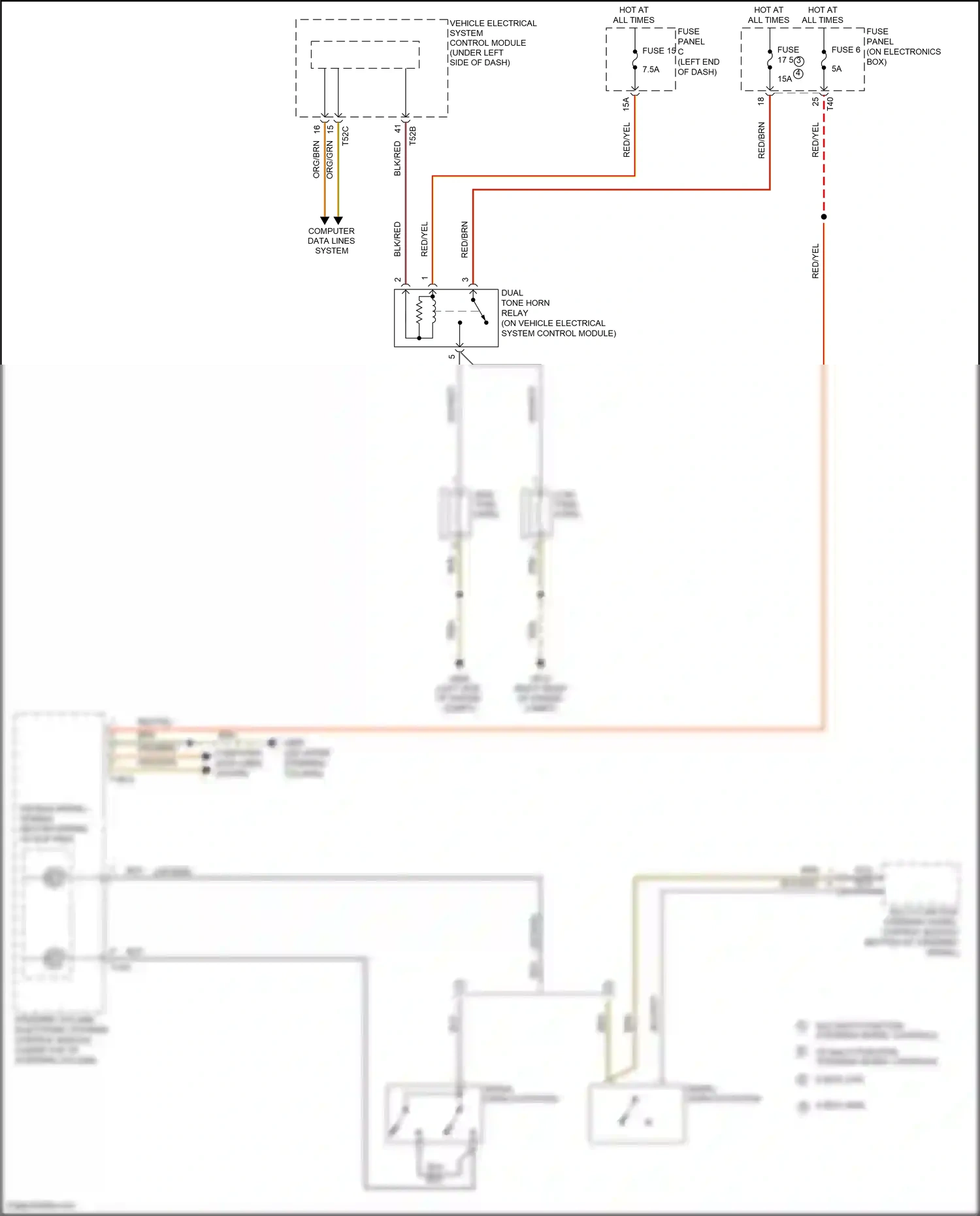 Volkswagen Eos I facelift (2010-2015) multi-function steering wheel control module wiring diagram  (1 of 3)