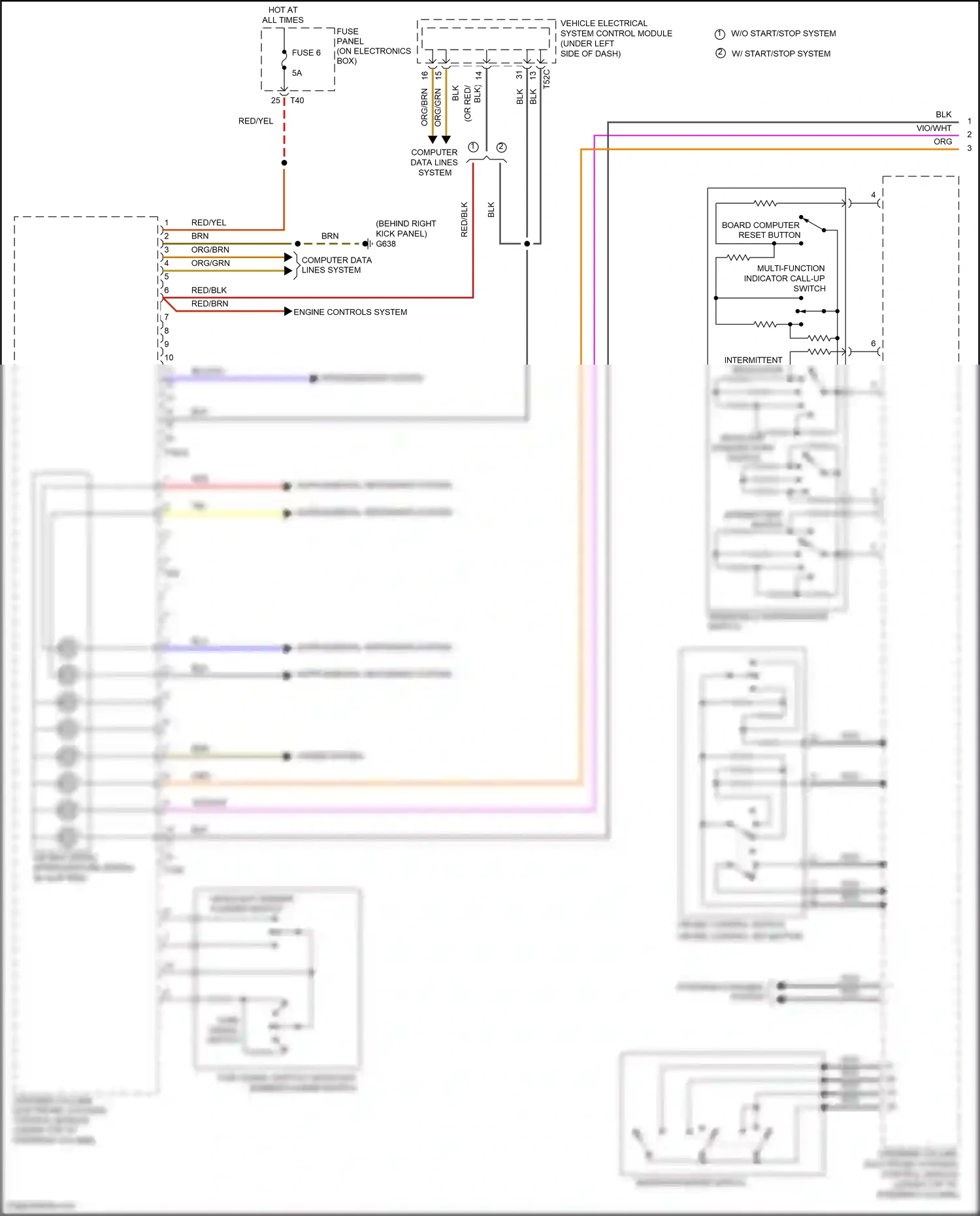 Volkswagen Eos I facelift (2010-2015) steering column electronic systems control module wiring diagram  (16 of 18)