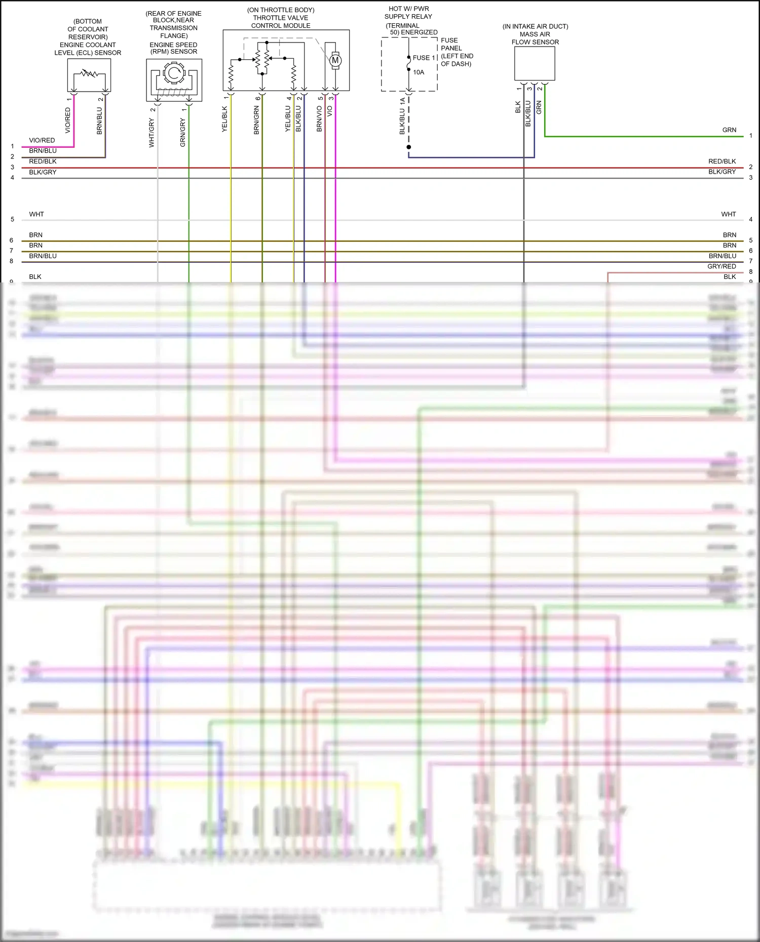 Volkswagen Eos I facelift (2010-2015) throttle valve control module wiring diagram  (2 of 3)