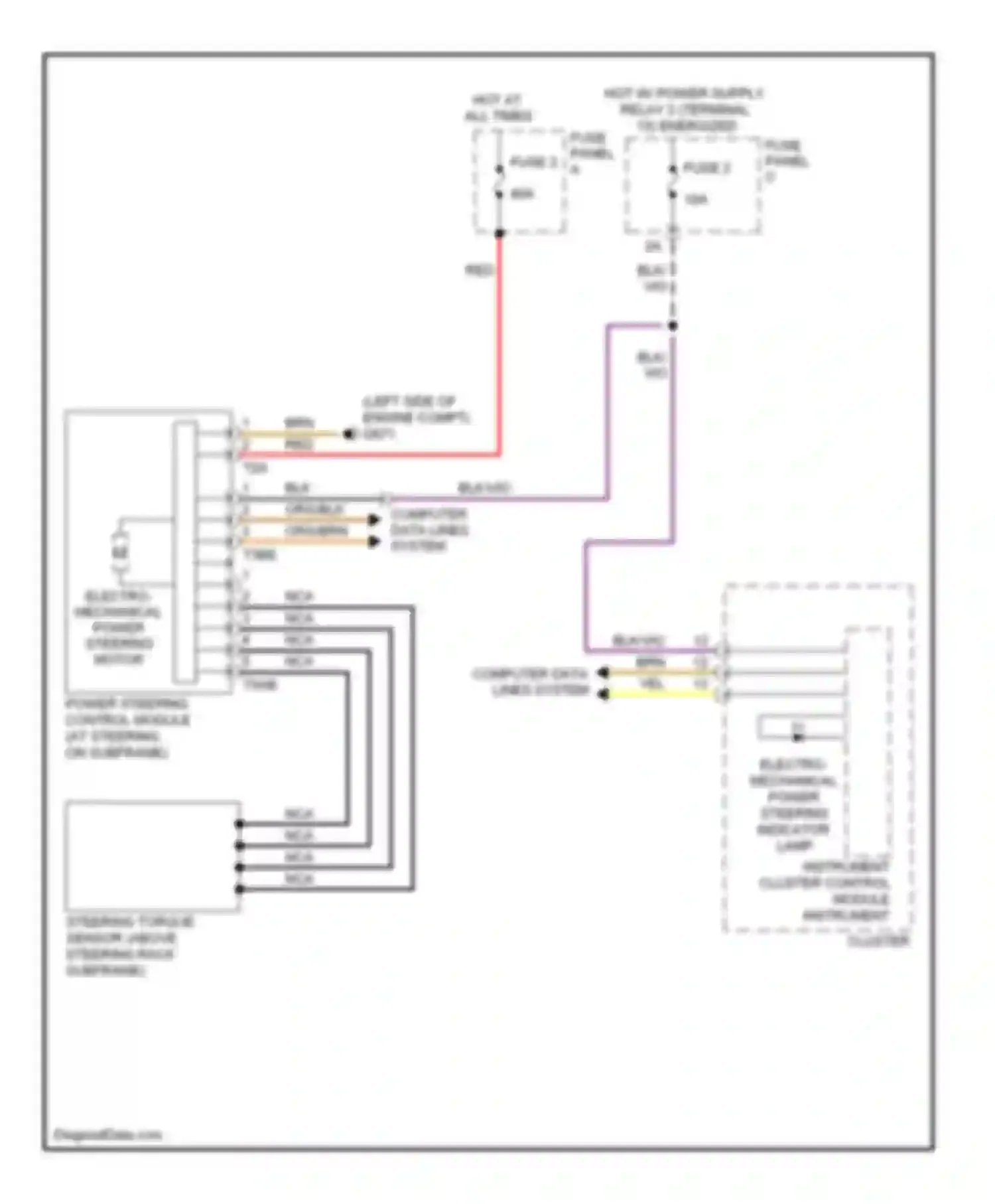 Eos Volkswagen I (2006-2011): Electronic power steering circuit, late production