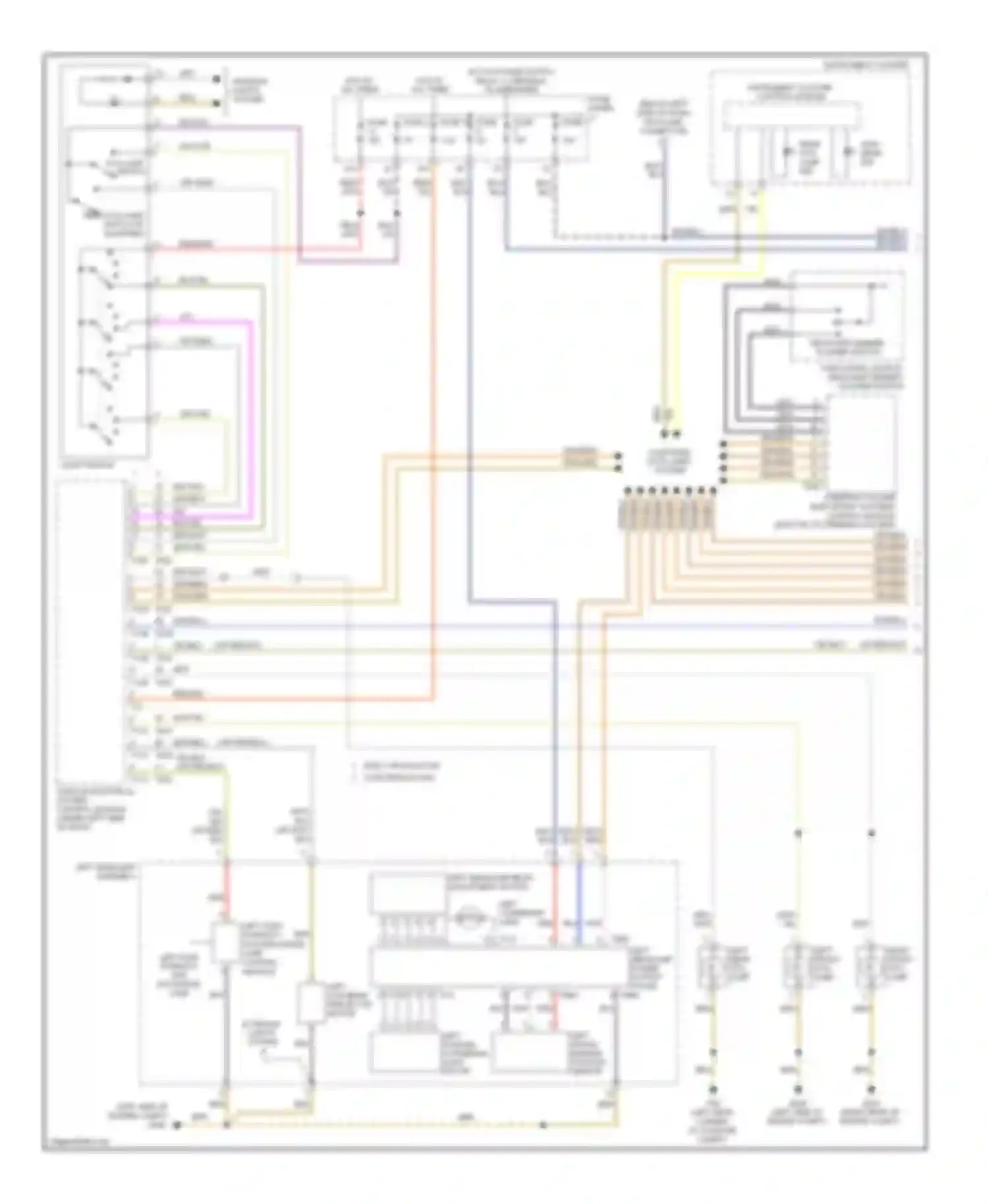 Eos Volkswagen I (2006-2011): Headlights circuit, with high intensity gas discharge headlights (1 of 2)