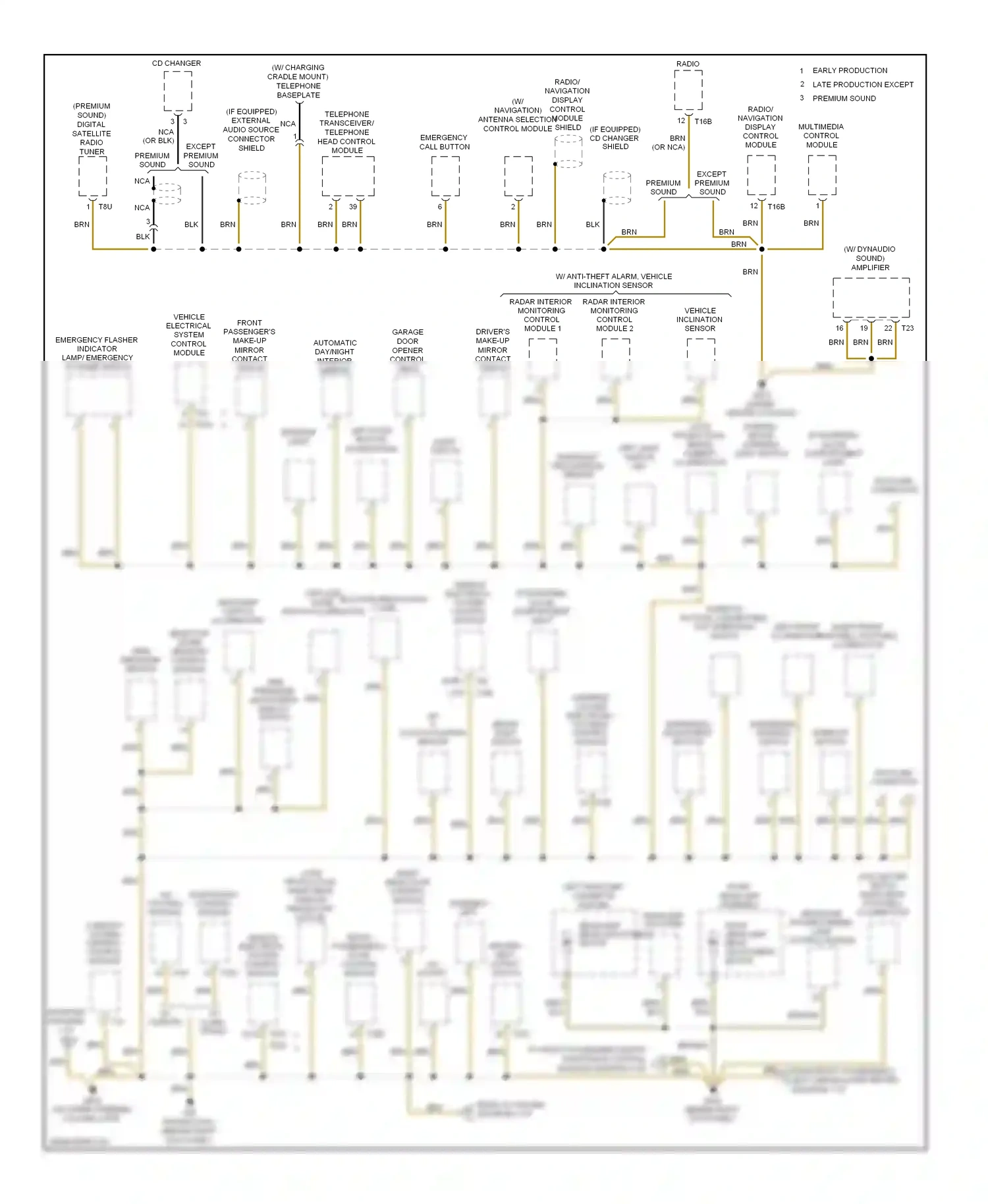 Volkswagen Eos I (2006-2011) automatic day/night interior mirror wiring diagram  (3 of 4)