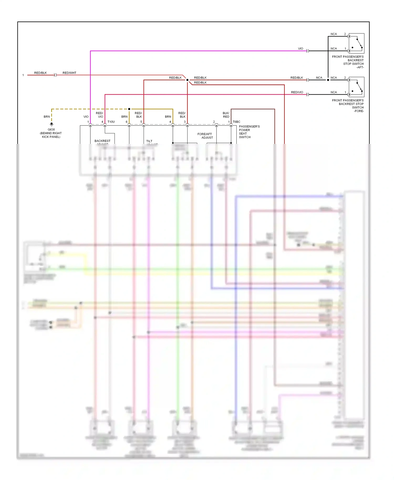 Volkswagen Eos I (2006-2011) backrest adjust wiring diagram  (2 of 2)