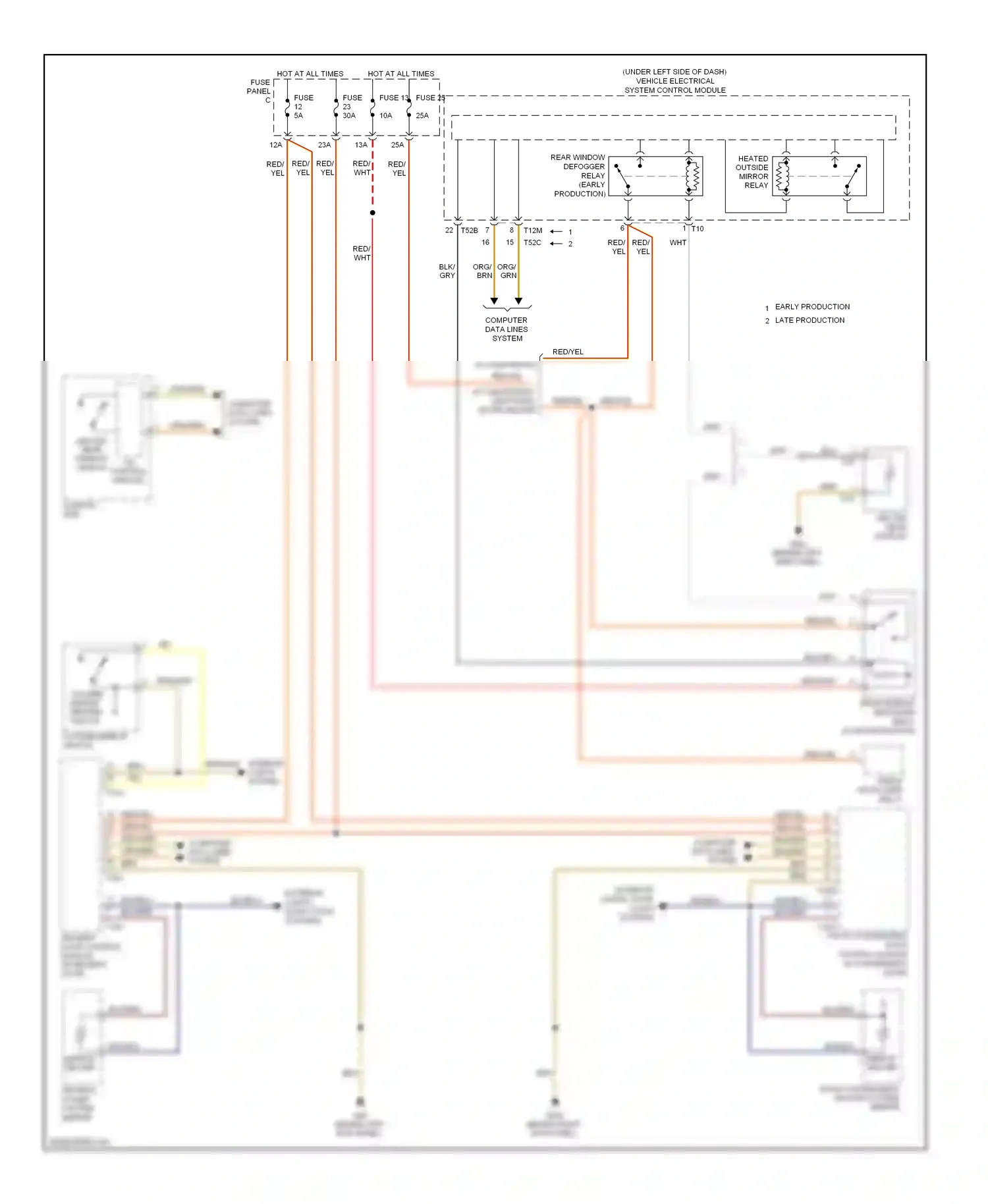 Volkswagen Eos I (2006-2011) (behind left side panel) wiring diagram  (2 of 4)