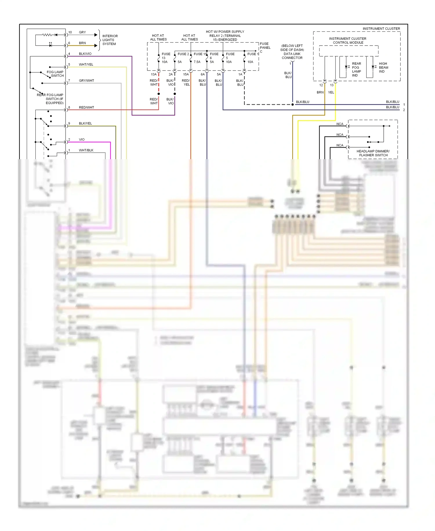 Volkswagen Eos I (2006-2011) fuse 1 wiring diagram  (3 of 8)