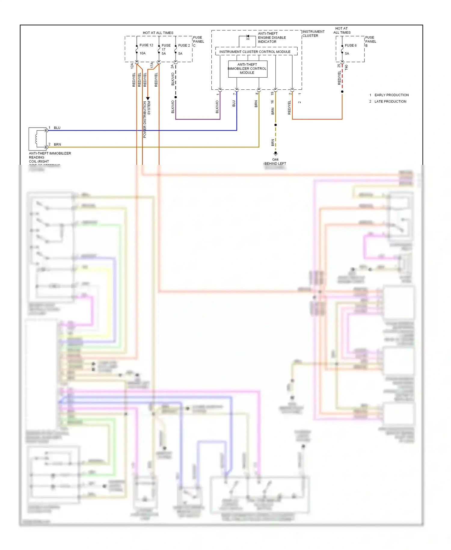 Volkswagen Eos I (2006-2011) fuse panel wiring diagram  (2 of 43)