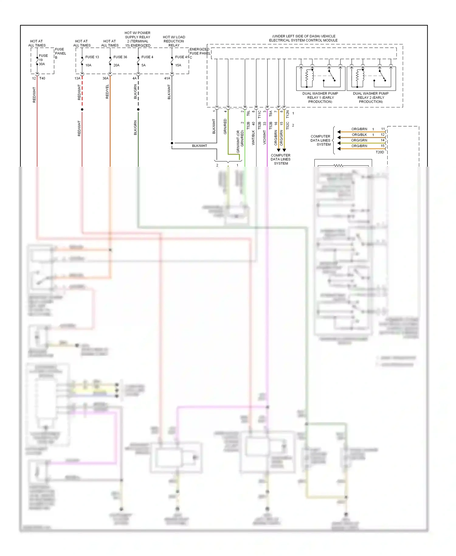 Volkswagen Eos I (2006-2011) intermittent switch wiring diagram  (1 of 1)