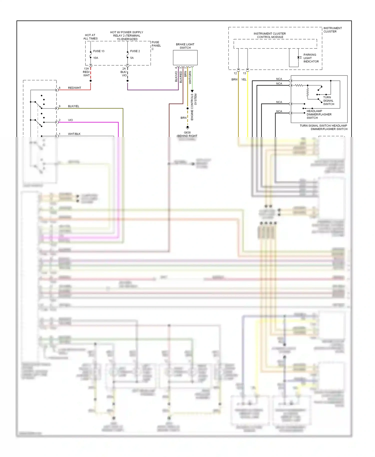 Volkswagen Eos I (2006-2011) parking light indicator wiring diagram  (1 of 3)