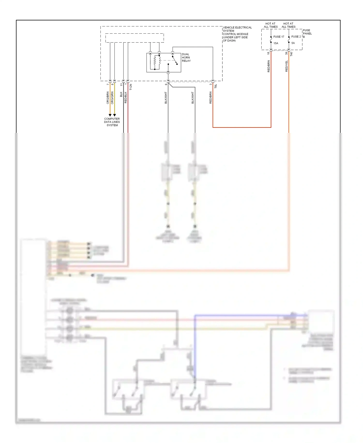 Volkswagen Eos I (2006-2011) red/brn wiring diagram  (1 of 4)