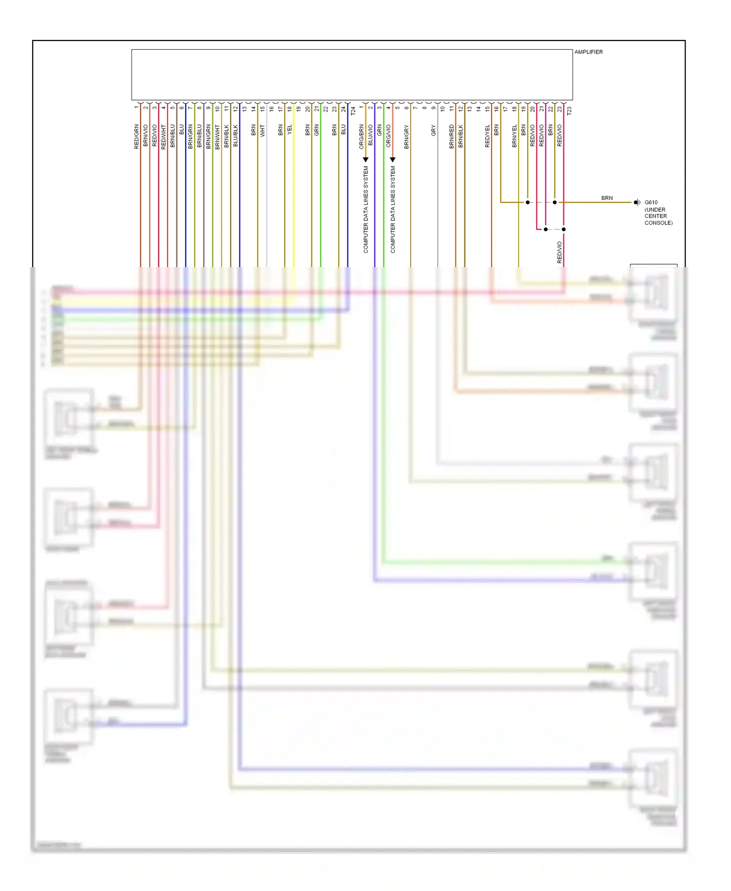 Volkswagen Eos I (2006-2011) right rear wiring diagram  (1 of 2)