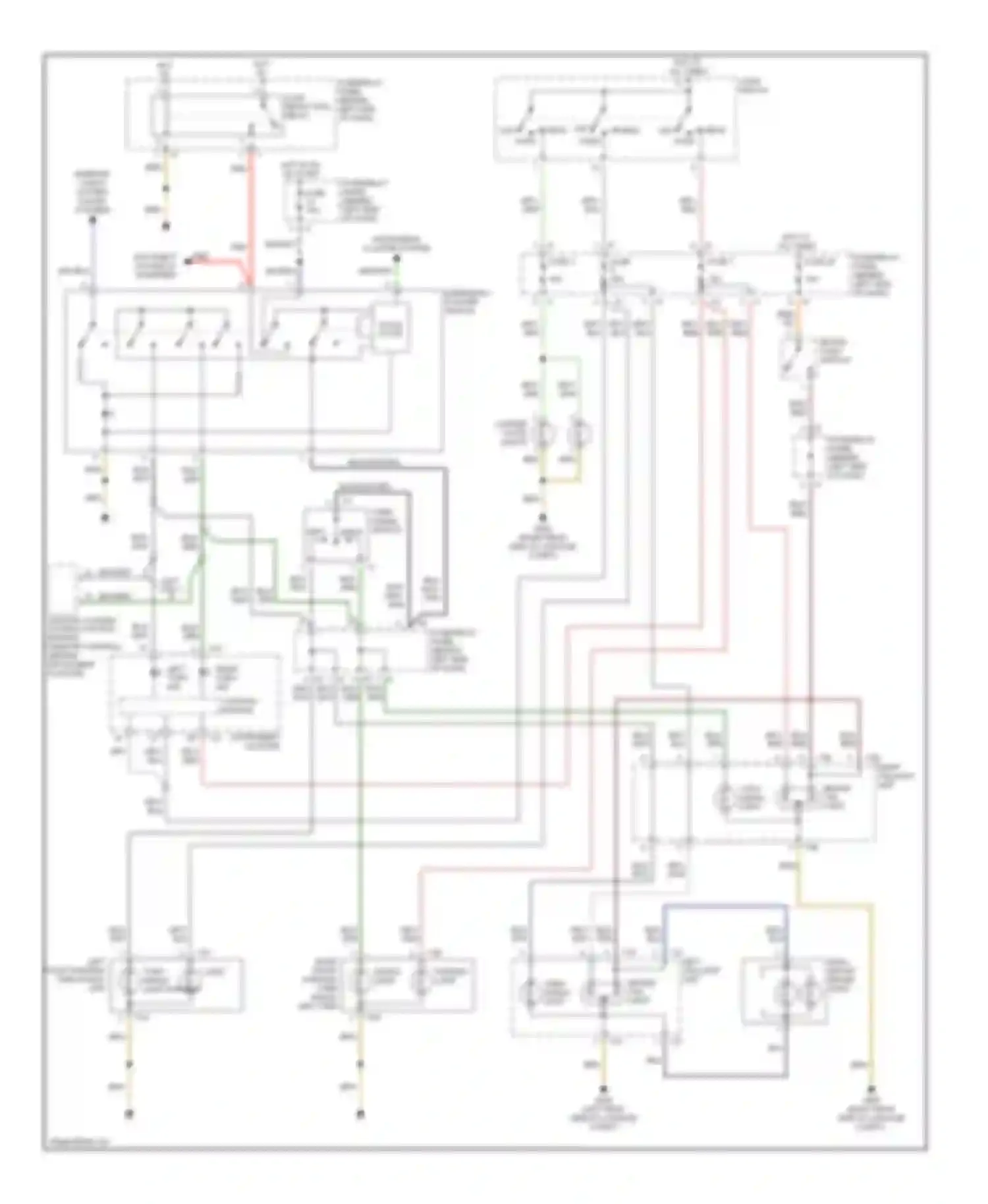 EuroVan Volkswagen T4 facelift (1997-2003): Exterior lamps circuit