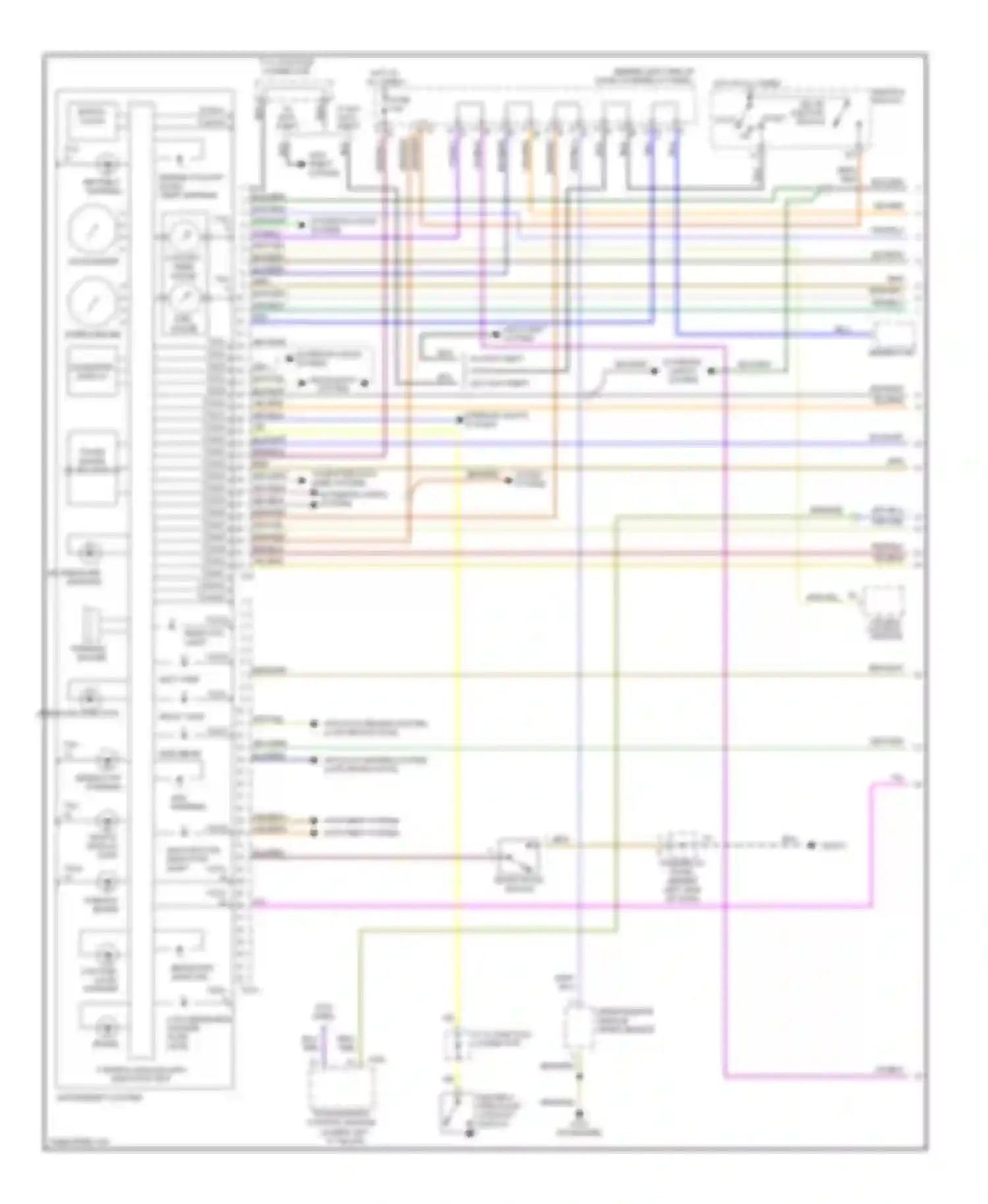 EuroVan Volkswagen T4 facelift (1997-2003): Instrument cluster circuit (1 of 2)