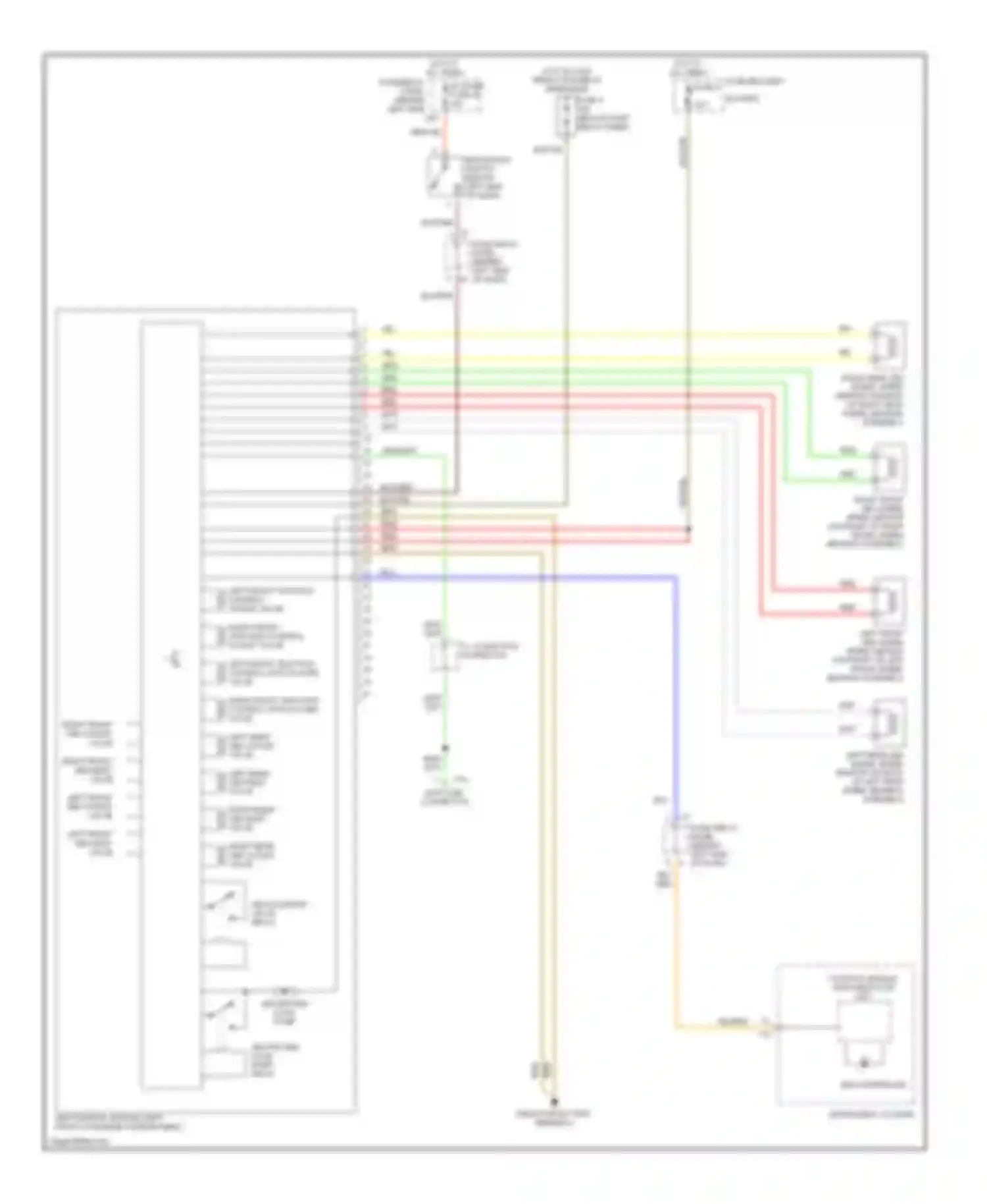 Wiring diagram control module with indicator unit for Volkswagen EuroVan T4 facelift (1997-2003) (1 of 3)