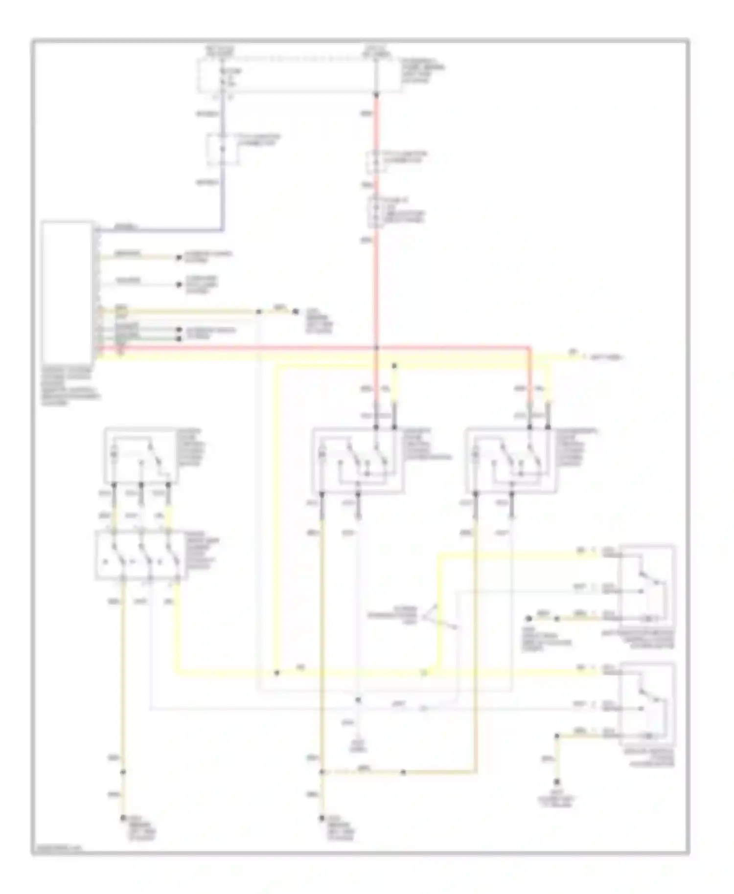 Wiring diagram driver's door central locking system switch for Volkswagen EuroVan T4 facelift (1997-2003) (2 of 2)