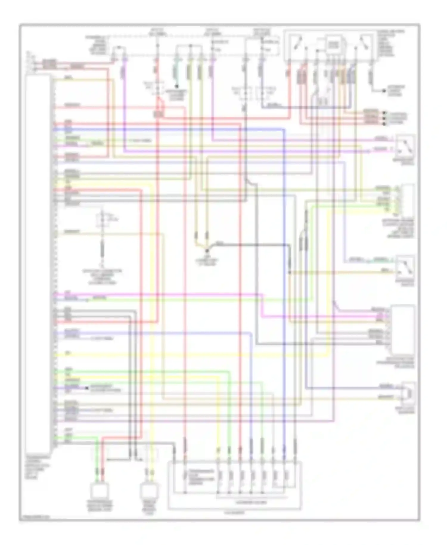 Wiring diagram instrument cluster system for Volkswagen EuroVan T4 facelift (1997-2003) (1 of 3)