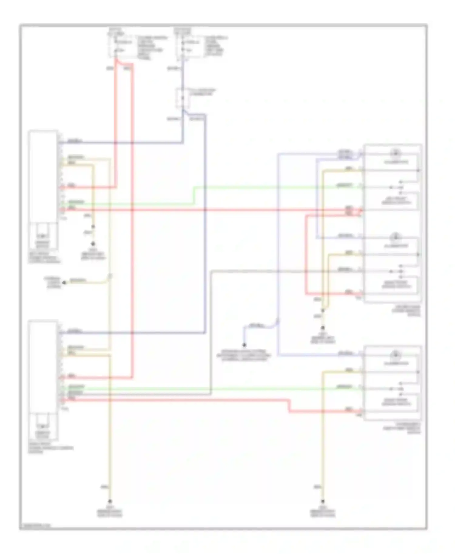 Wiring diagram right front window switch for Volkswagen EuroVan T4 facelift (1997-2003) (3 of 3)