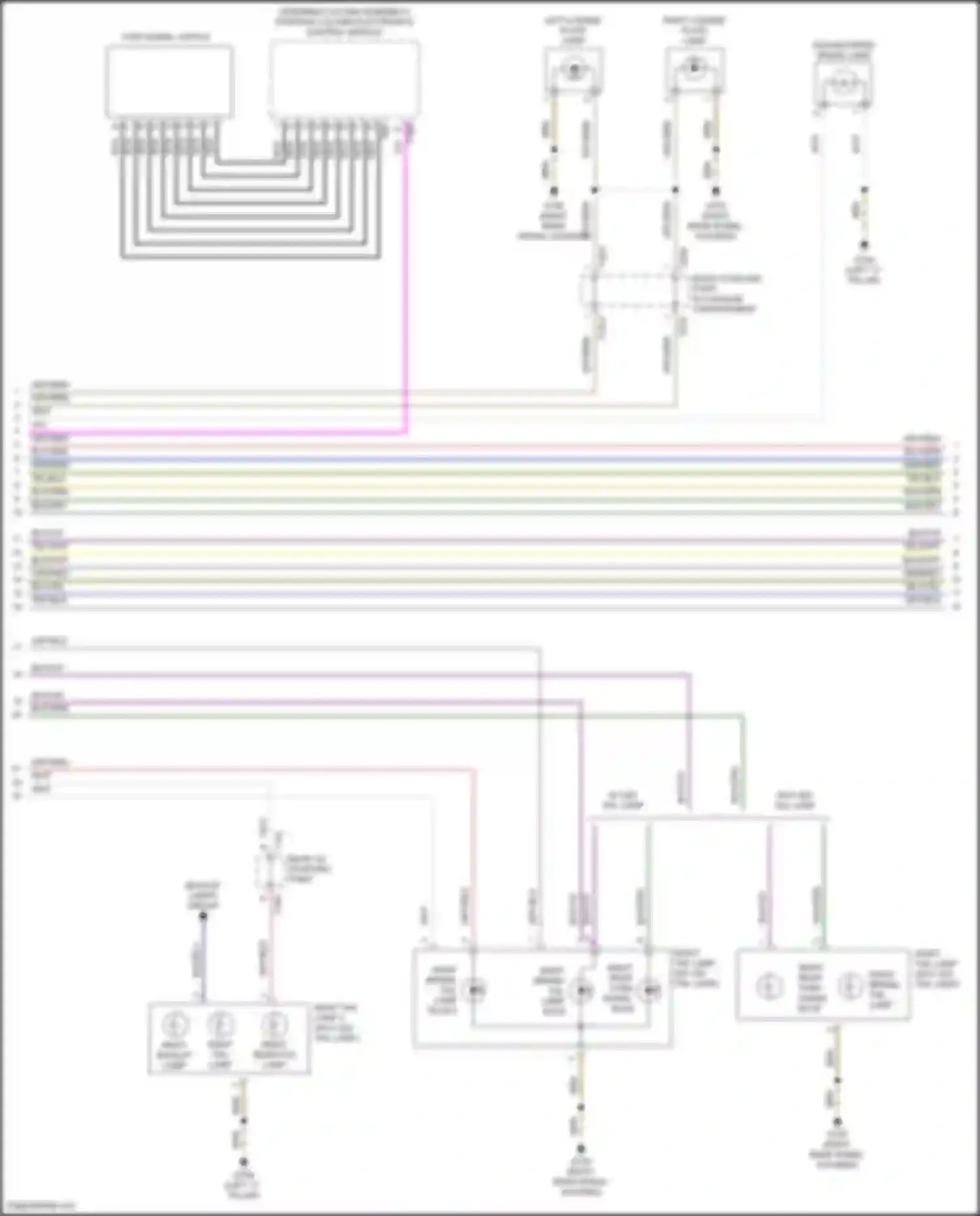 Wiring diagram backup lamps circuit for Volkswagen Golf GTI VII facelift (2017-2020) (2 of 4)