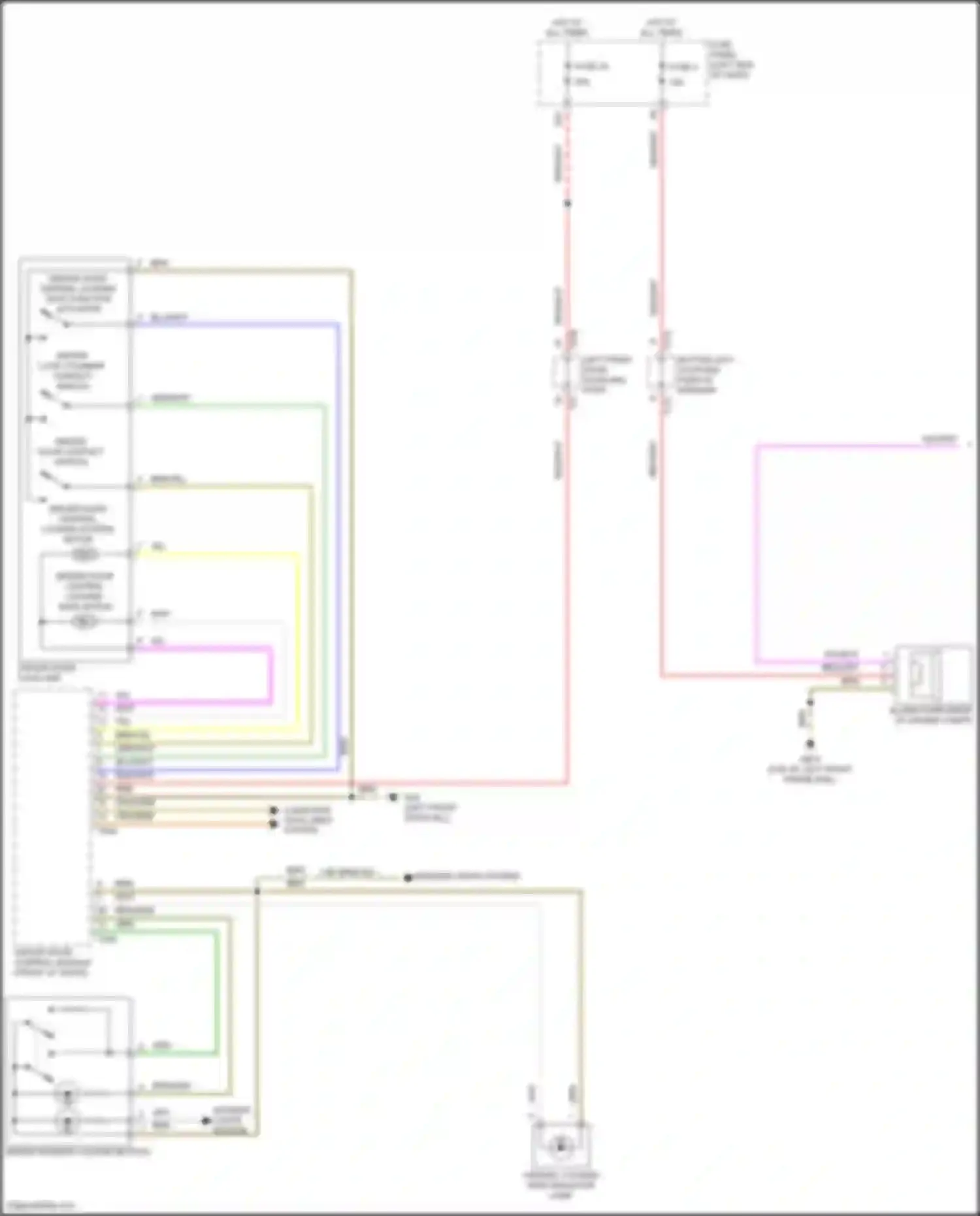 Wiring diagram central locking safe indicator lamp for Volkswagen Golf GTI VII facelift (2017-2020) (1 of 3)