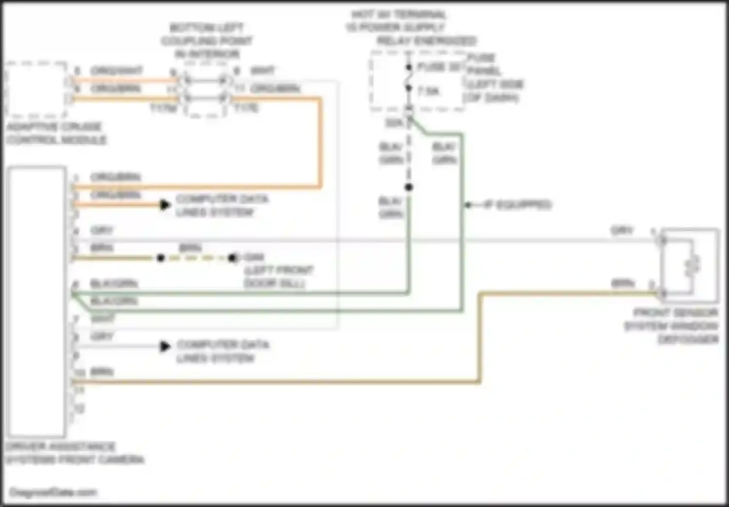 Wiring diagram computer data lines system for Volkswagen Golf GTI VII facelift (2017-2020) (53 of 86)