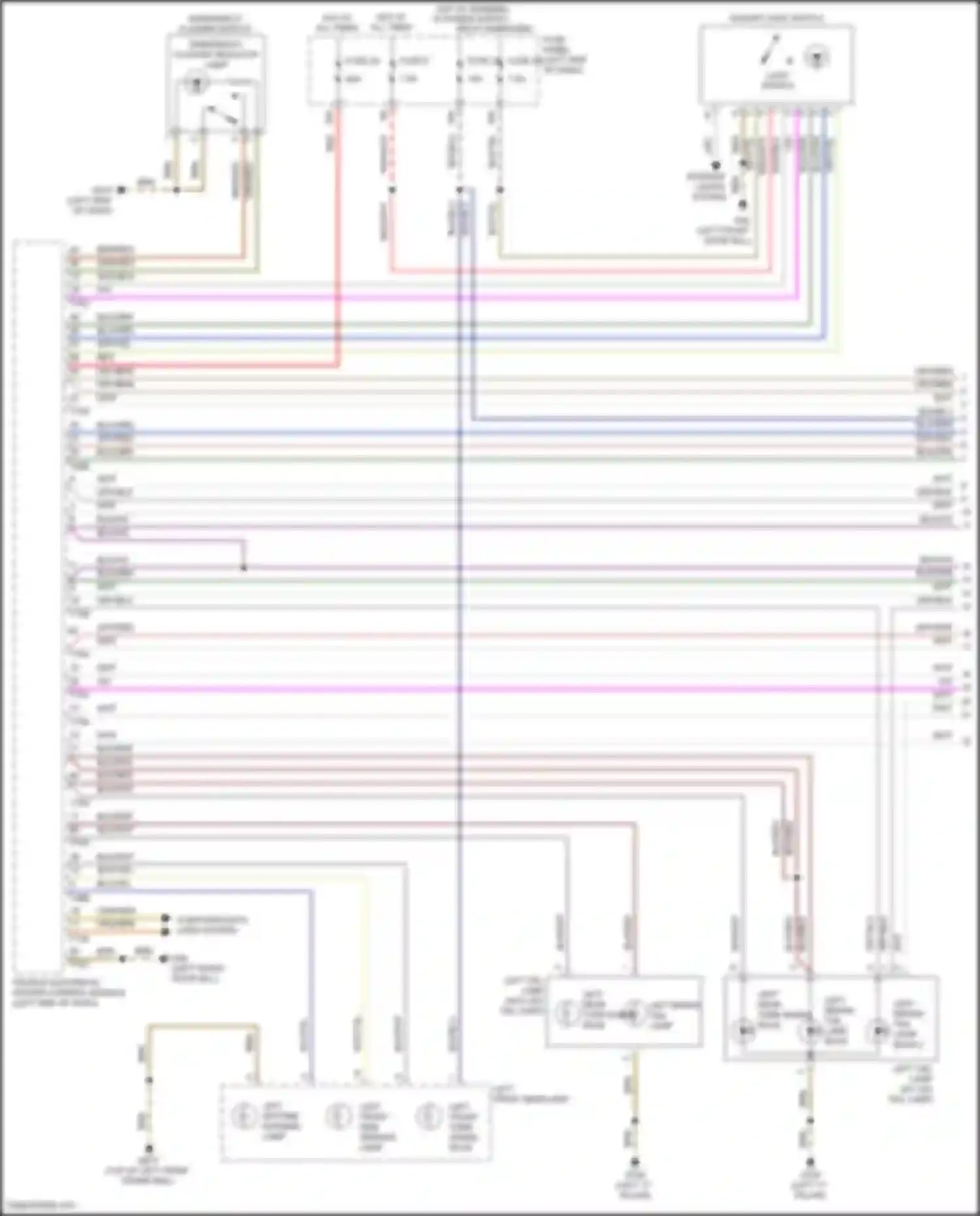 Wiring diagram left front side marker lamp for Volkswagen Golf GTI VII facelift (2017-2020) (2 of 3)