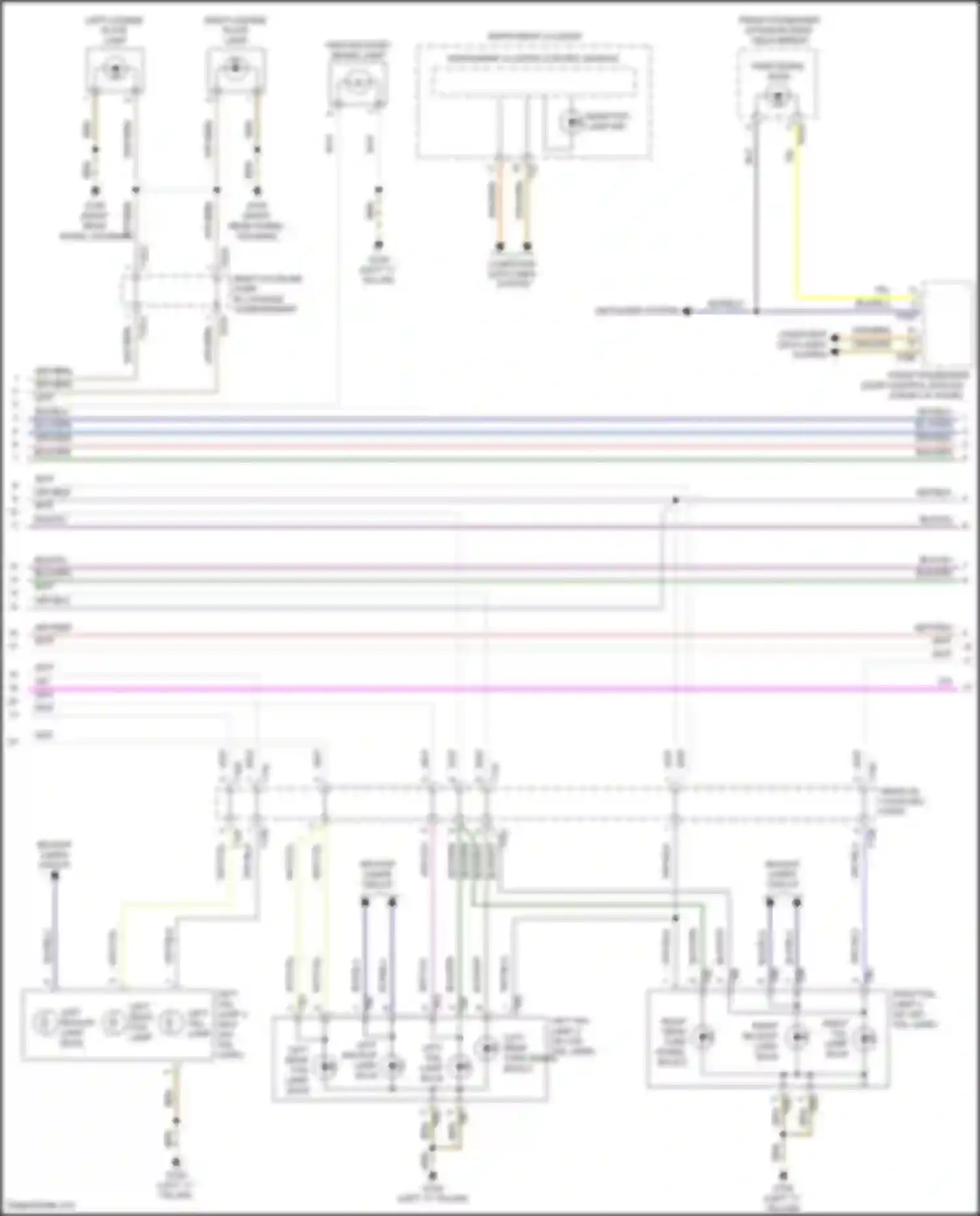 Wiring diagram left rear turn signal bulb 2 for Volkswagen Golf GTI VII facelift (2017-2020) (2 of 2)