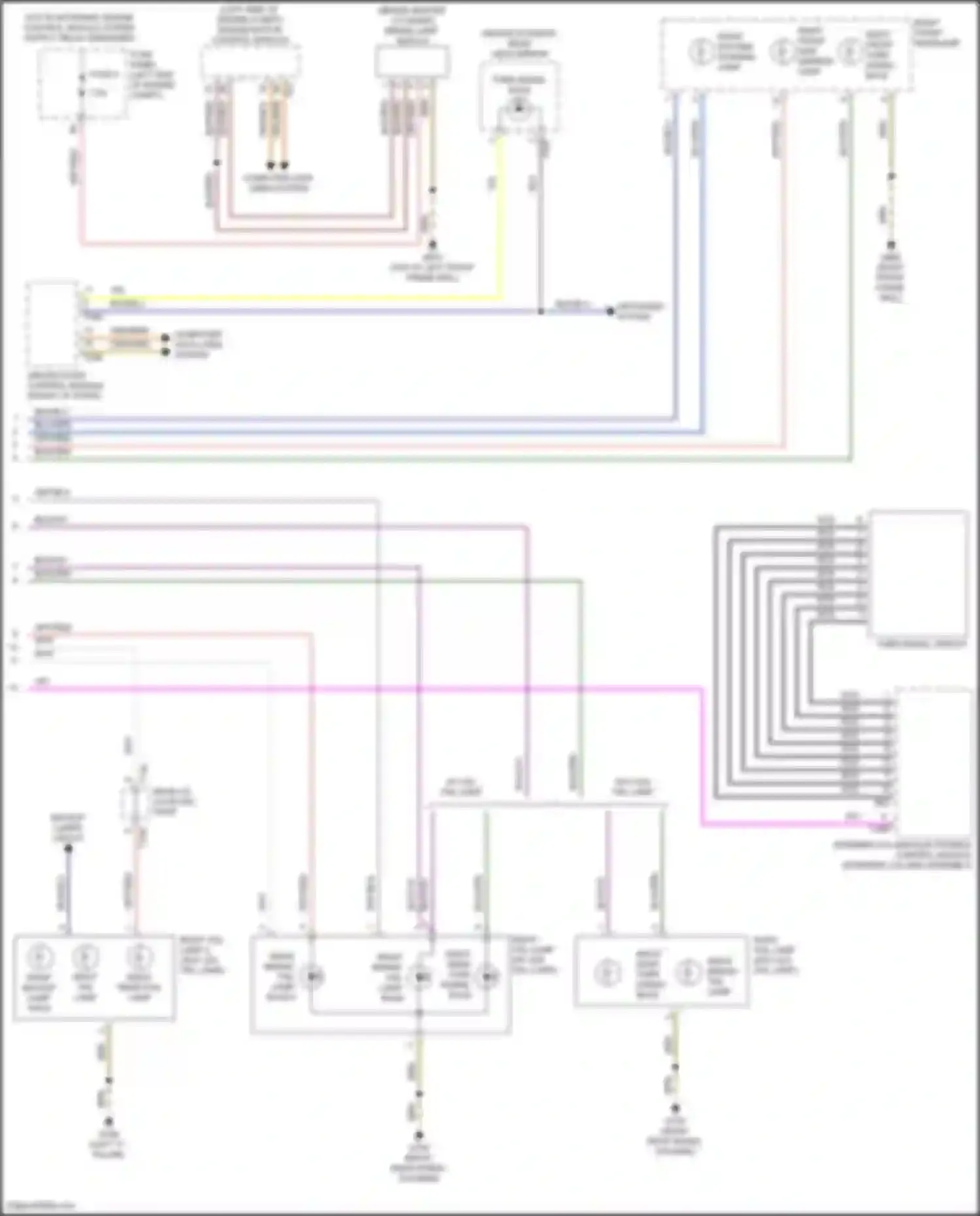 Wiring diagram right front turn signal bulb for Volkswagen Golf GTI VII facelift (2017-2020) (2 of 5)