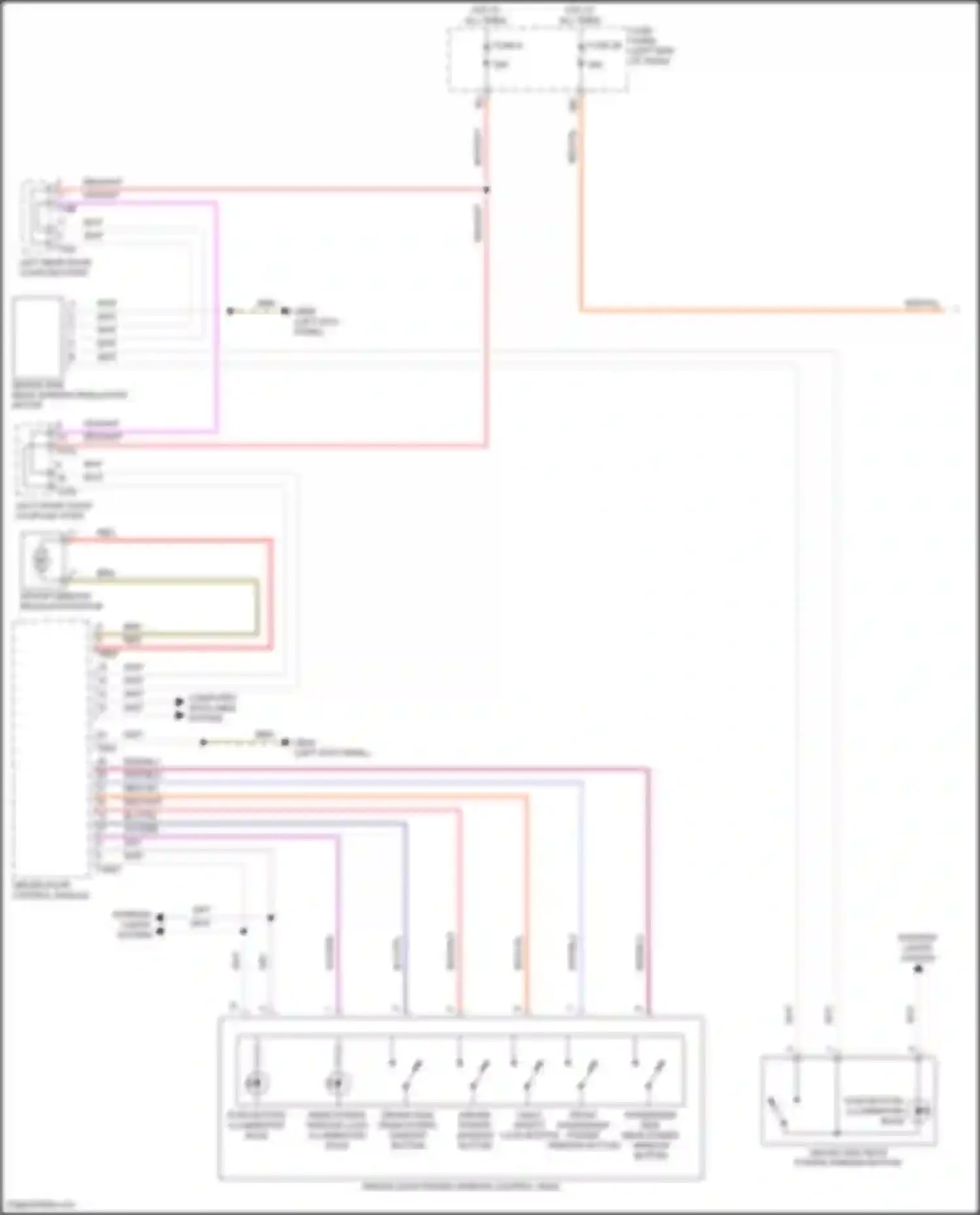 Wiring diagram driver power window button for Volkswagen Golf GTI VIII (2019-2024) (1 of 1)