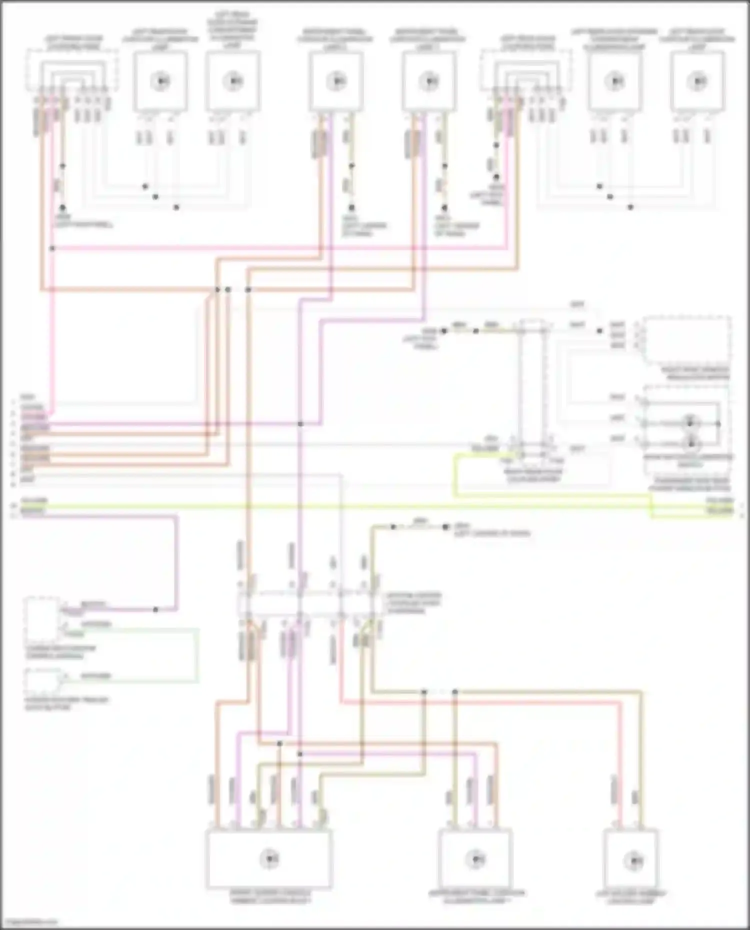 Wiring diagram passenger side rear power window button for Volkswagen Golf GTI VIII (2019-2024) (1 of 3)