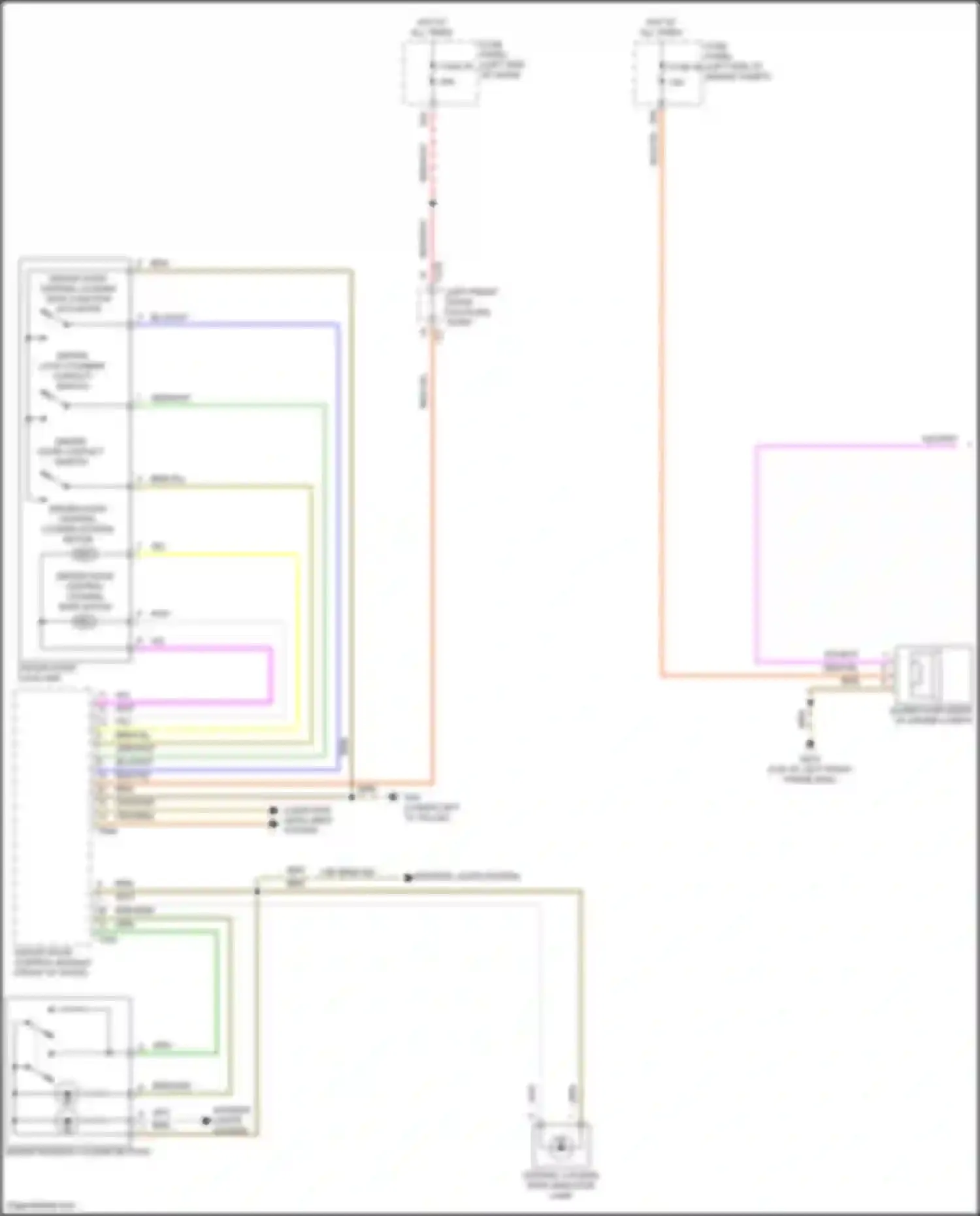 Wiring diagram driver door central locking safe function actuator for Volkswagen Golf R VII facelift (2017-2020) (1 of 2)