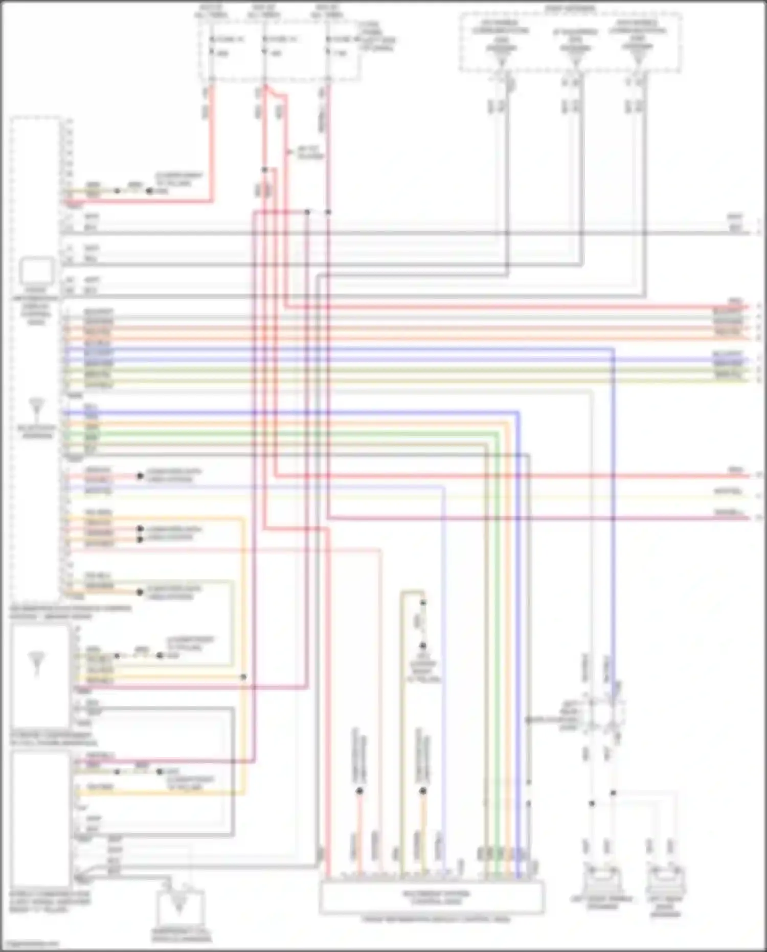 Wiring diagram emergency call module antenna for Volkswagen Golf R VII facelift (2017-2020) (3 of 5)