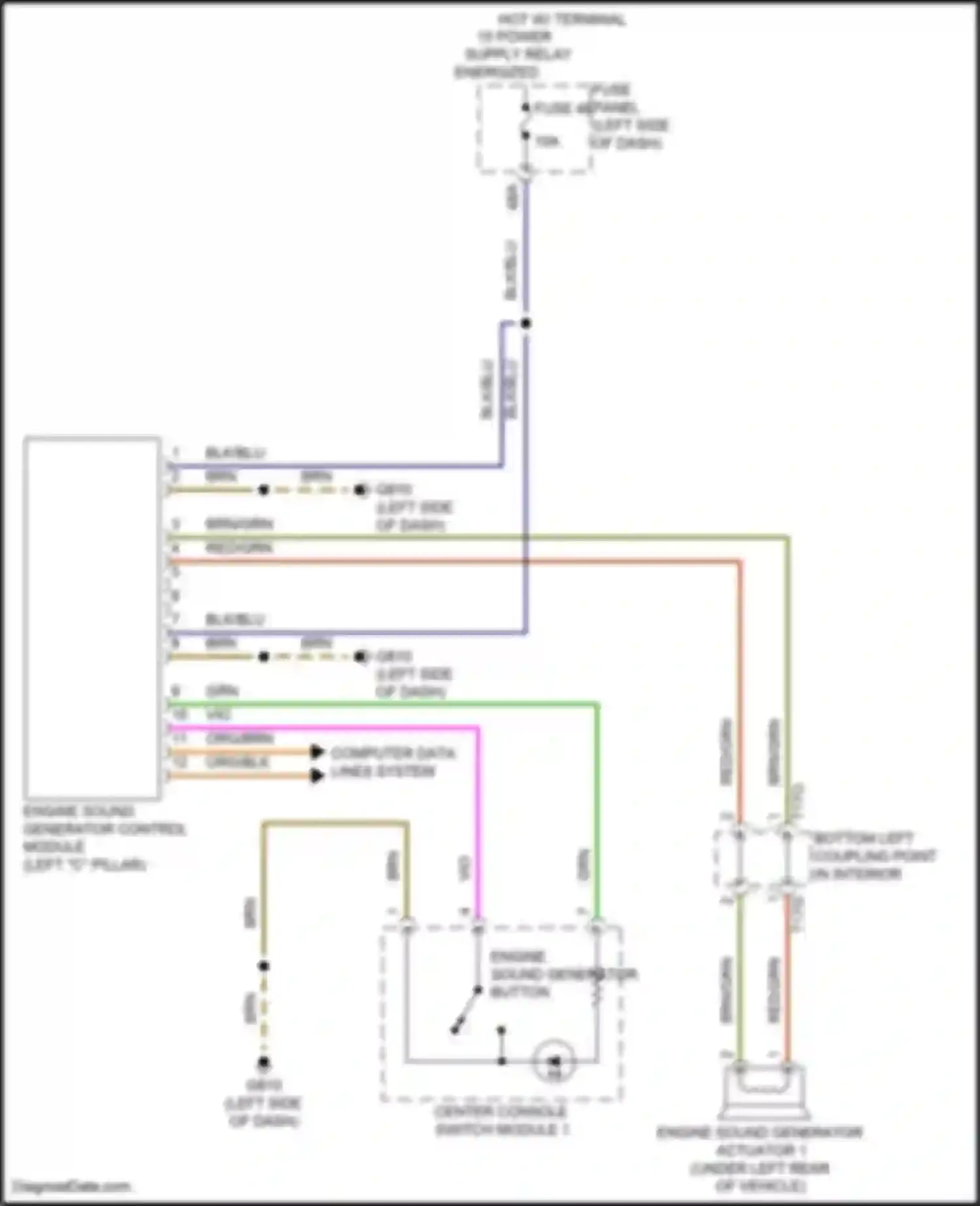 Wiring diagram engine sound generator button for Volkswagen Golf R VII facelift (2017-2020) (1 of 1)