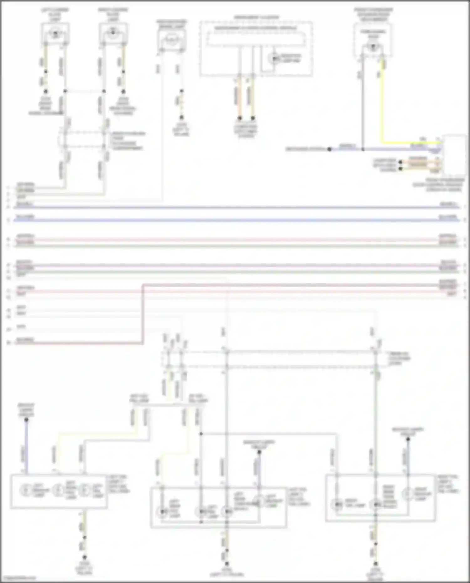 Wiring diagram left backup lamp for Volkswagen Golf R VII facelift (2017-2020) (3 of 3)
