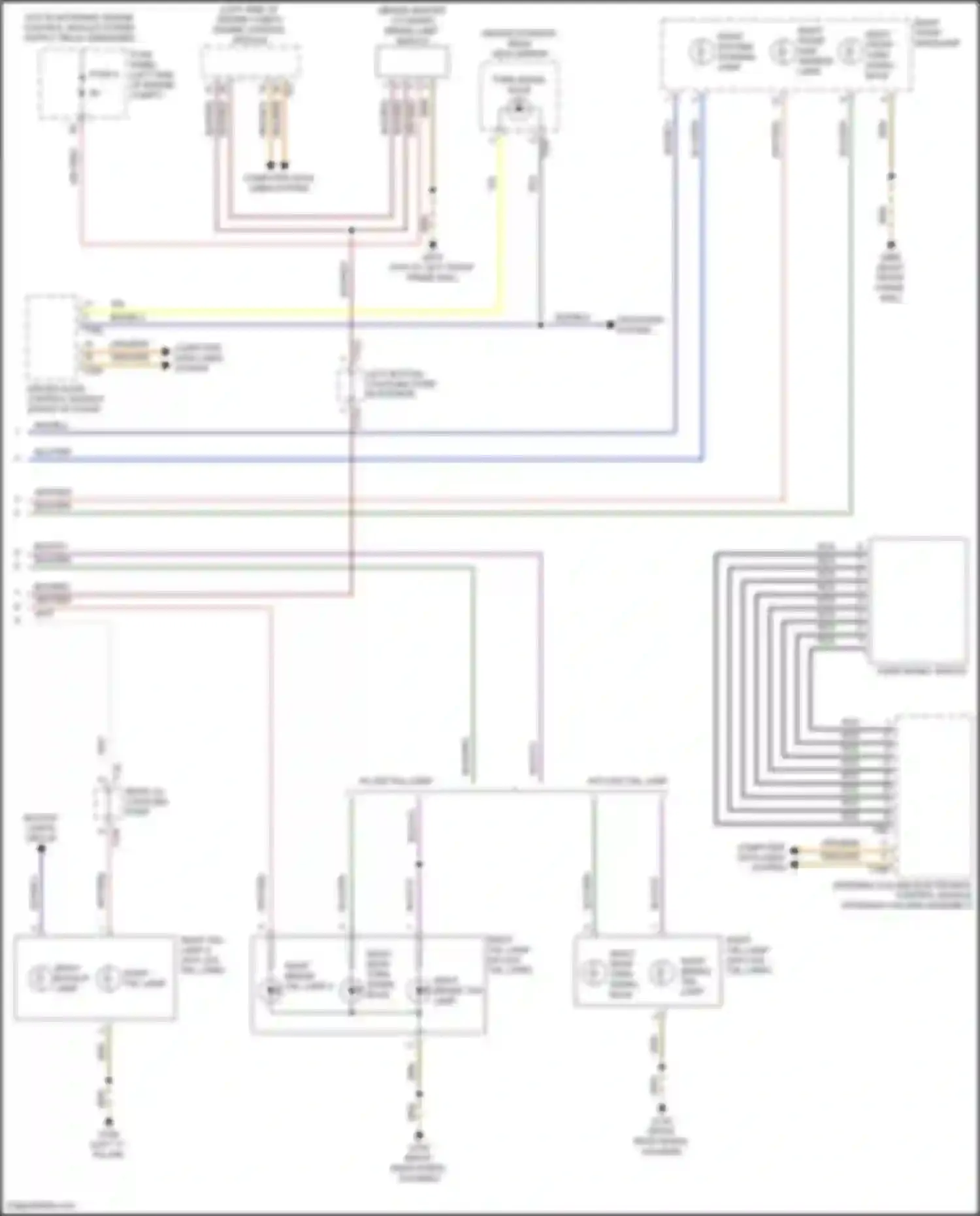 Wiring diagram left bottom coupling point in interior for Volkswagen Golf R VII facelift (2017-2020) (3 of 3)