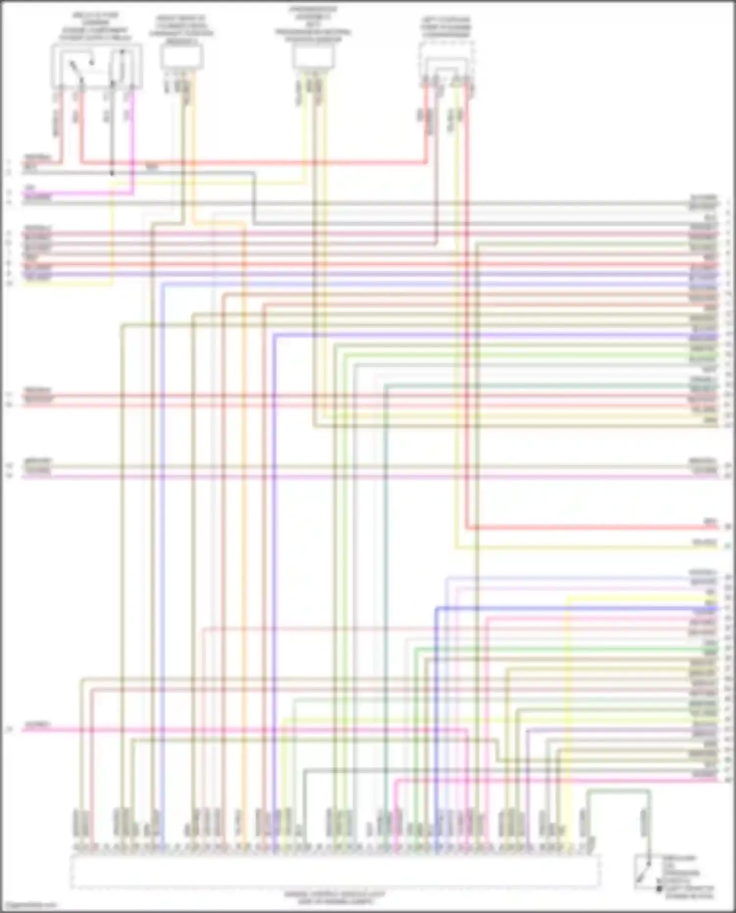 Wiring diagram left coupling point in engine compartment for Volkswagen Golf R VII facelift (2017-2020) (10 of 16)