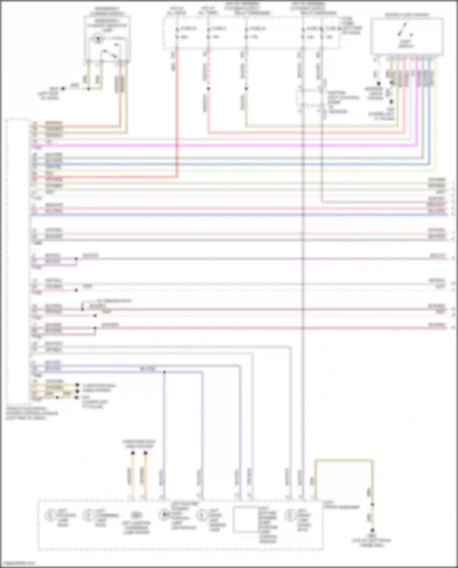 Wiring diagram left daytime running lamp, position lamp control module for Volkswagen Golf R VII facelift (2017-2020) (1 of 2)