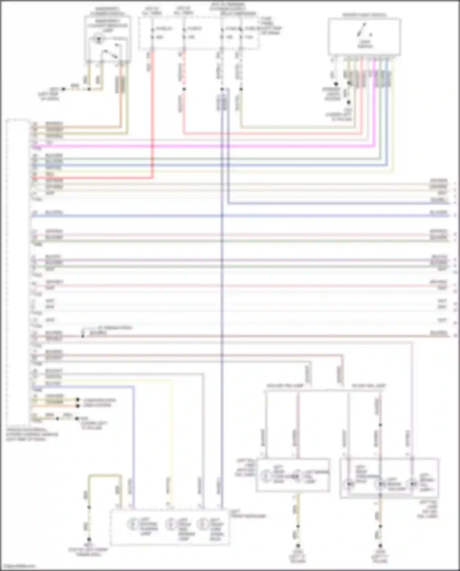 Wiring diagram left rear turn signal bulb for Volkswagen Golf R VII facelift (2017-2020) (2 of 2)