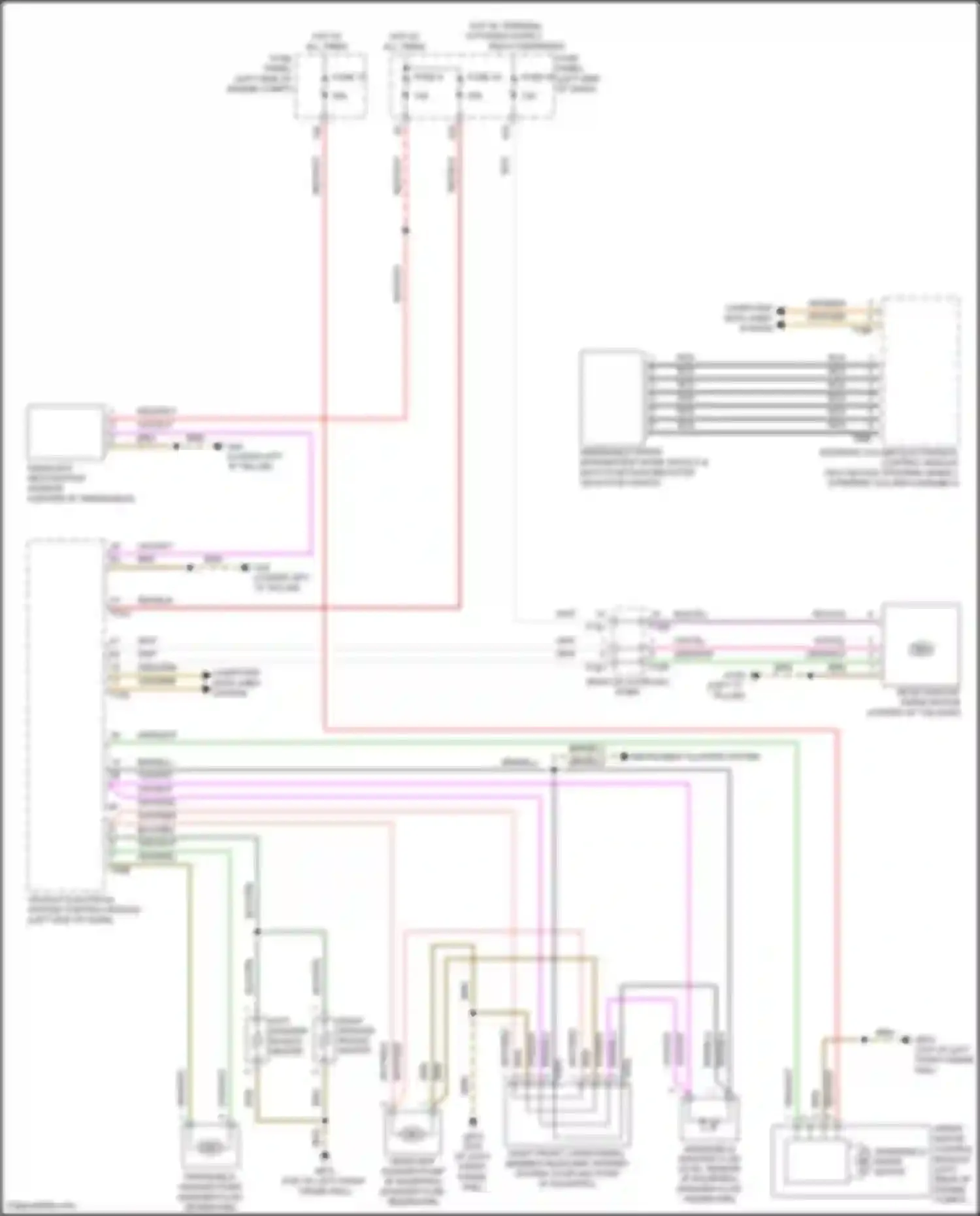 Wiring diagram right front longitudinal member headlamp washer system coupling point for Volkswagen Golf R VII facelift (2017-2020) (2 of 2)